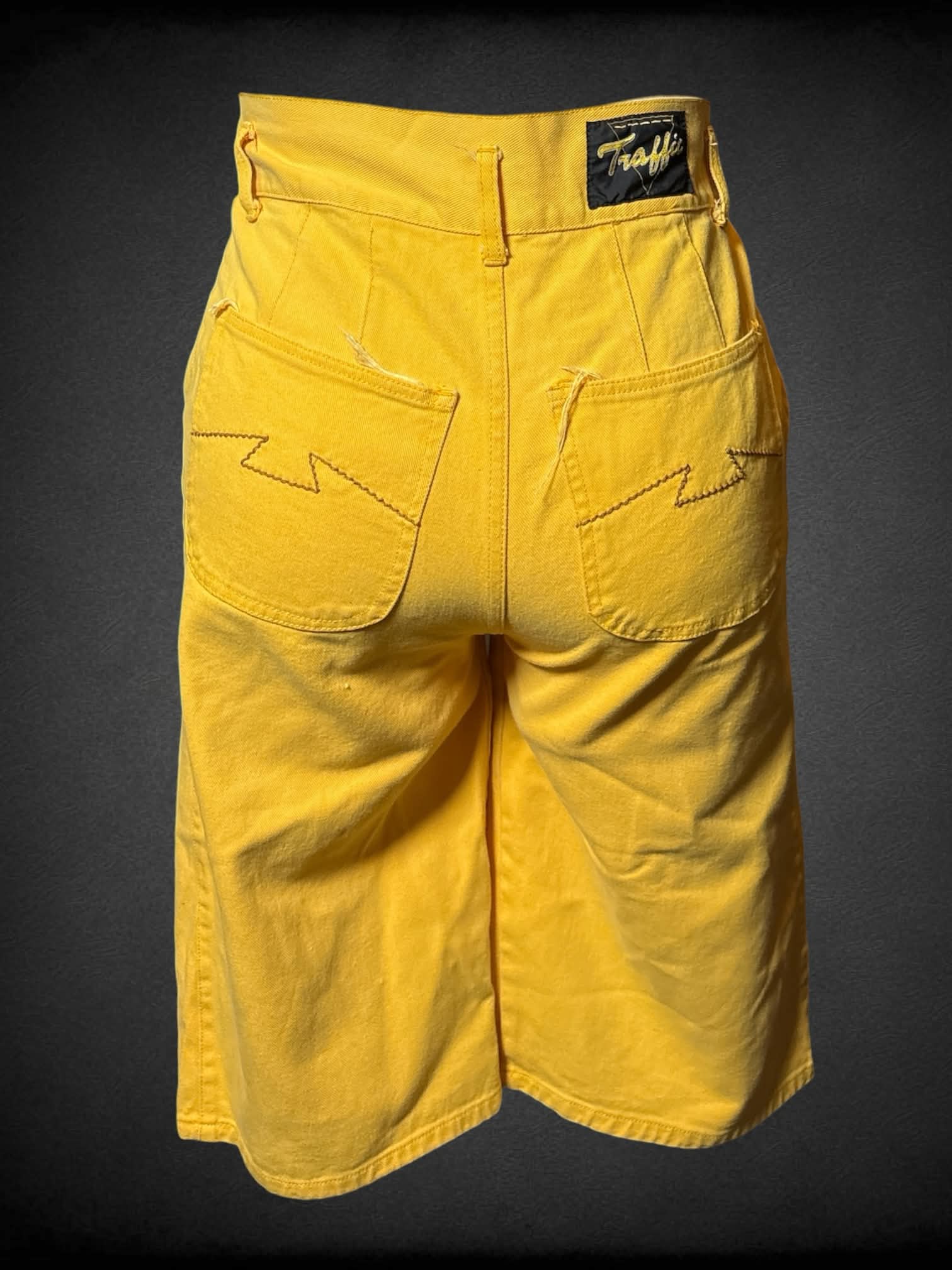 XL Traffic vintage mustard yellow high-waisted shorts
