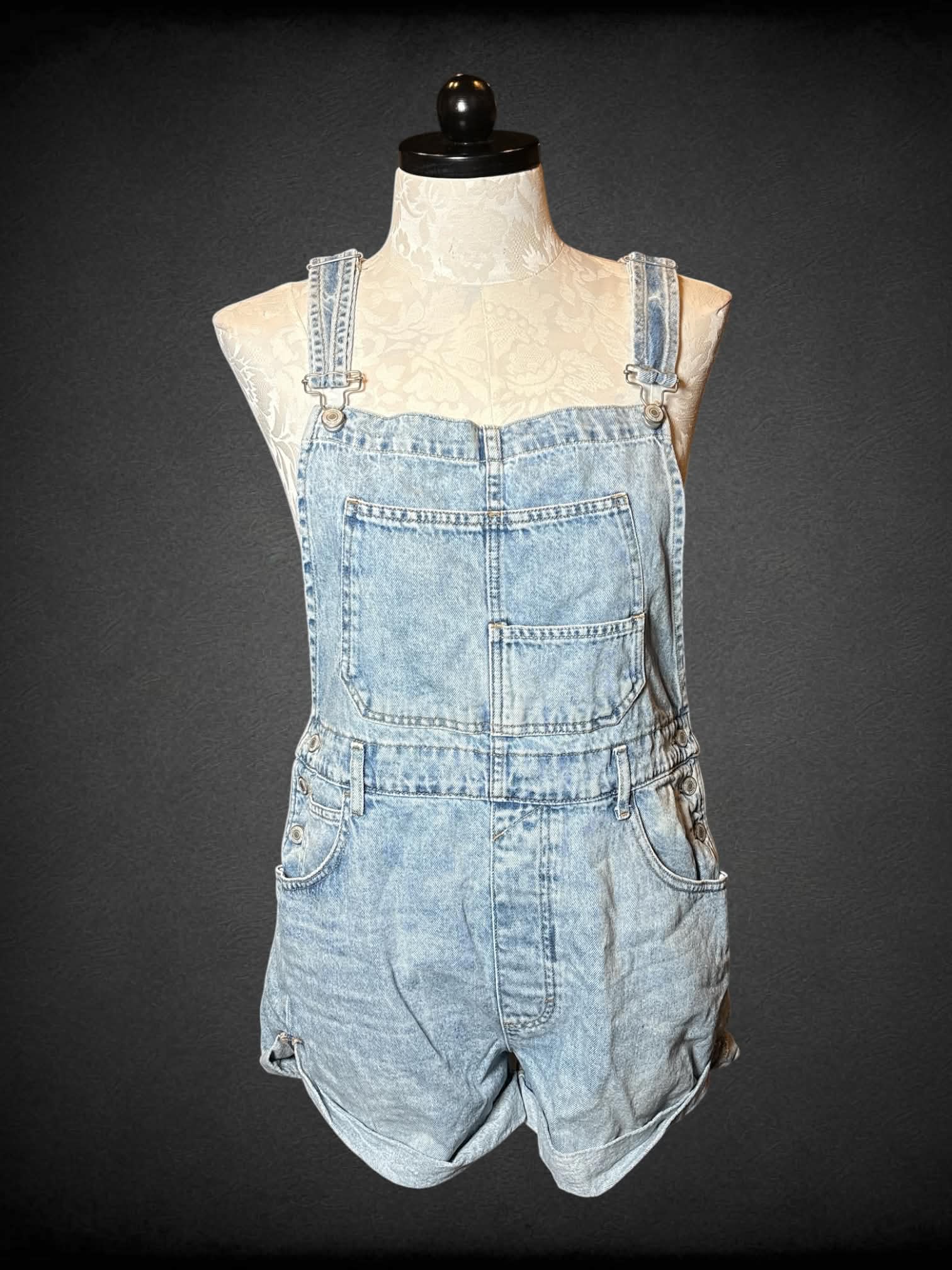 0X Free People denim shorts overalls