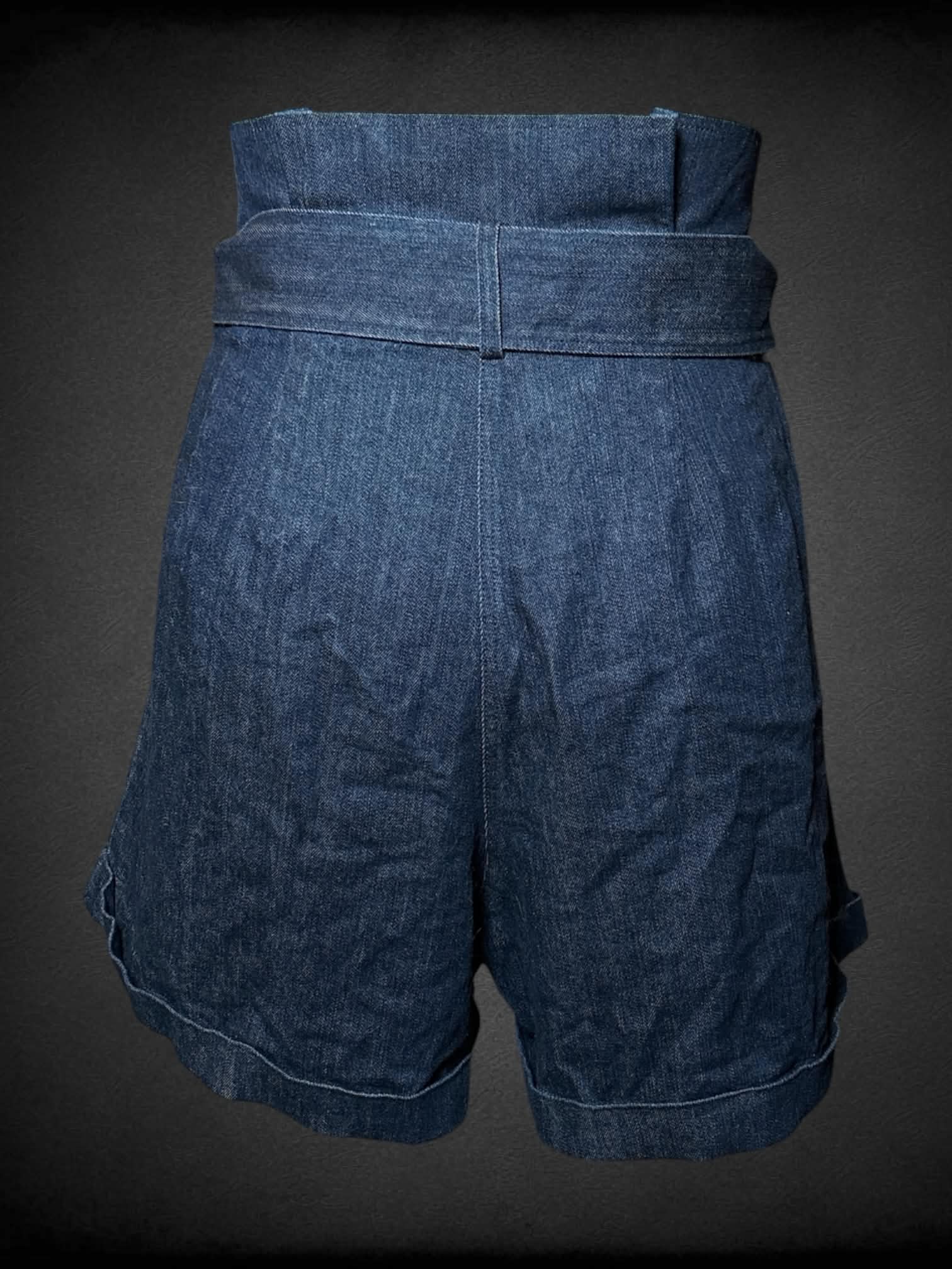 2X Eloquii blue denim shorts with tie on waist