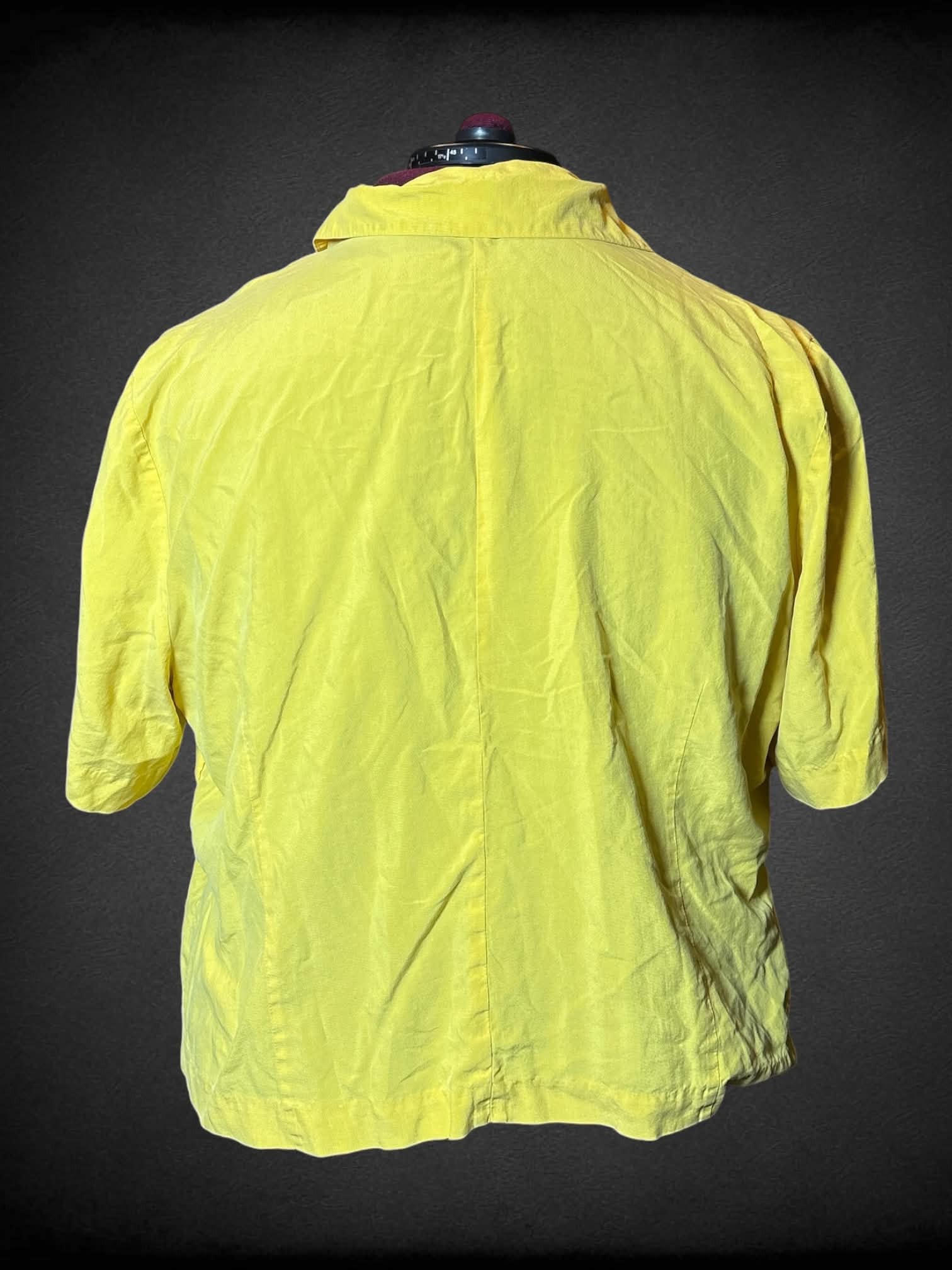 3X Oliver Perry vintage yellow silk button-up shirt