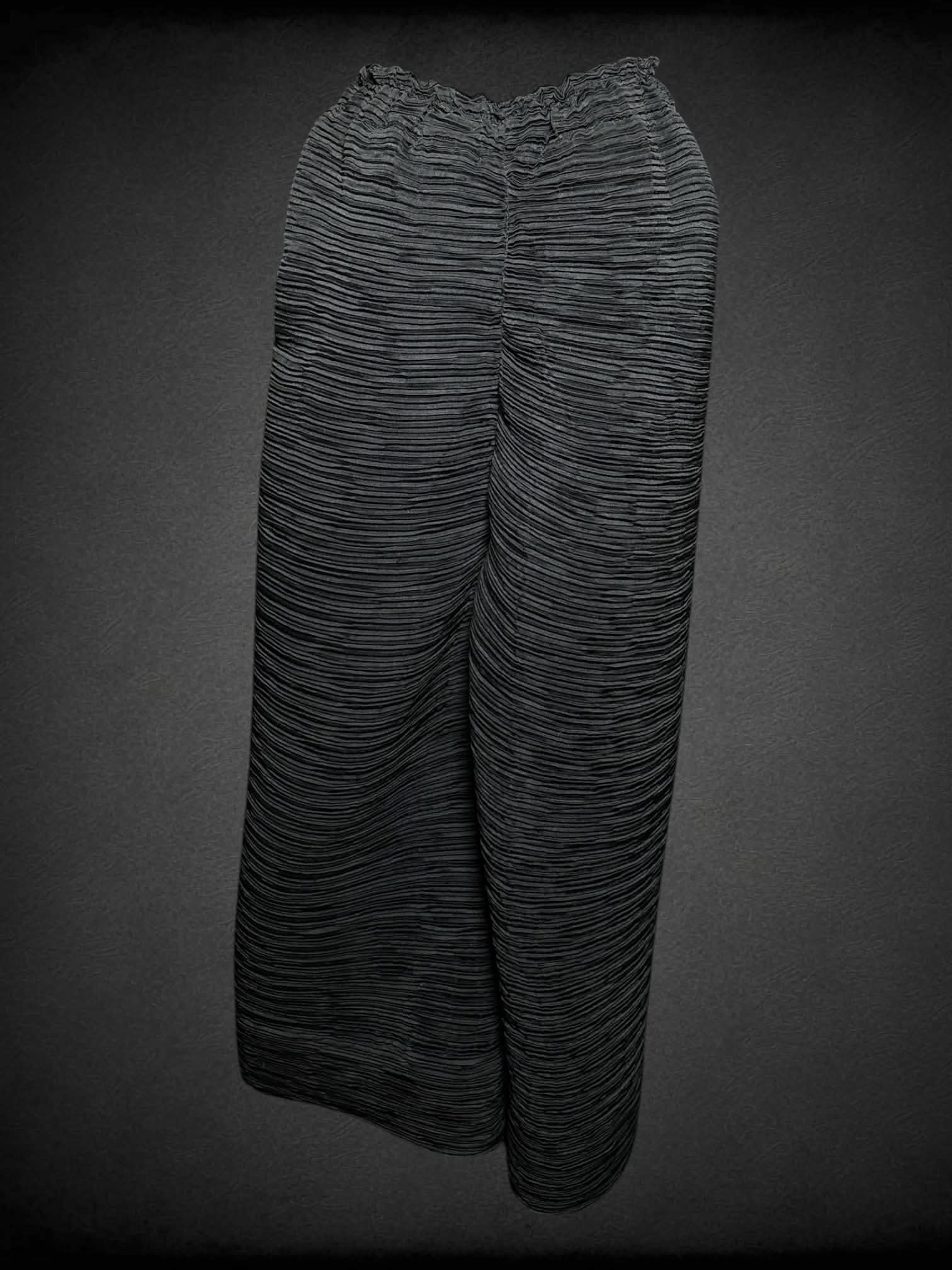 S Efthemios Konstantine vintage black wide-leg pleated pants with stretch waist