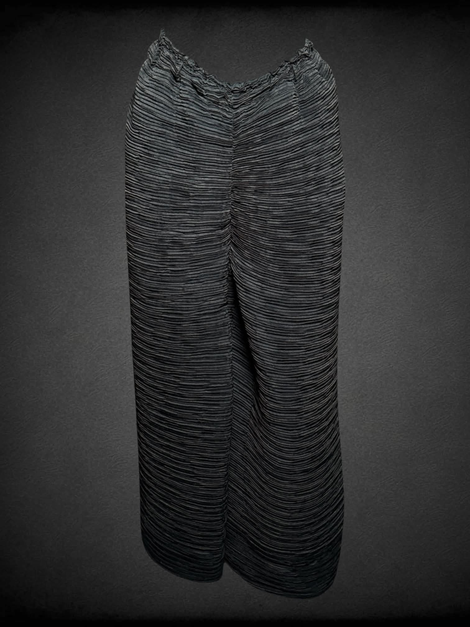 S Efthemios Konstantine vintage black wide-leg pleated pants with stretch waist