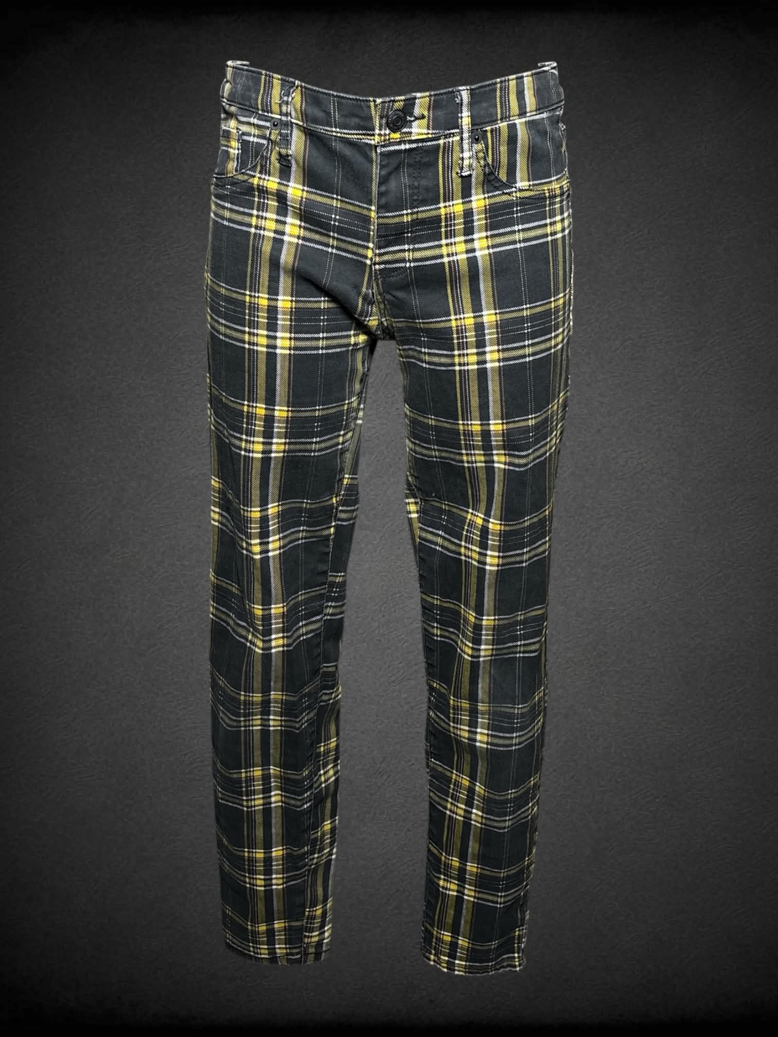 M Wild Fable black & yellow plaid skinny jeans with stretch waist