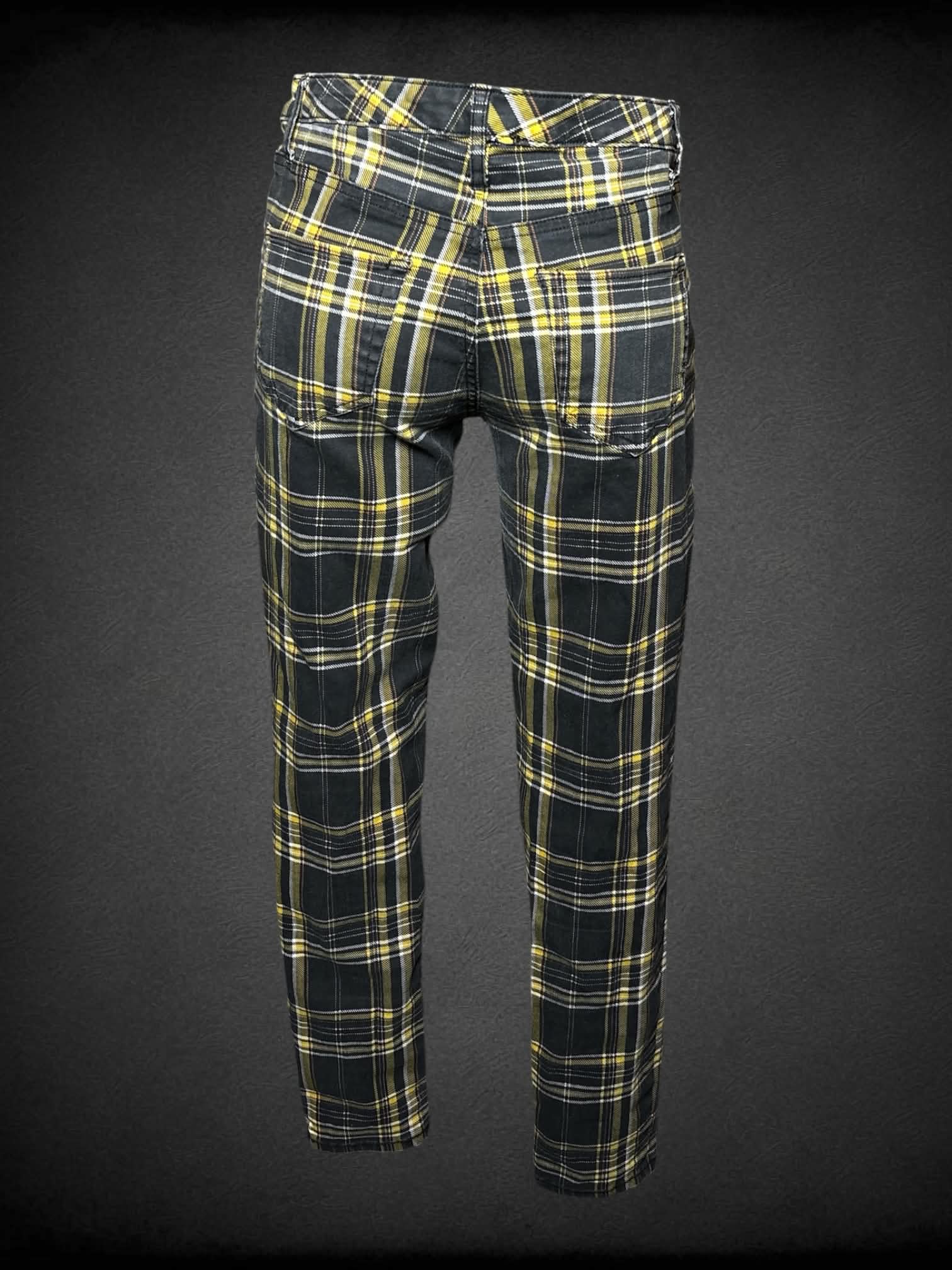 M Wild Fable black & yellow plaid skinny jeans with stretch waist