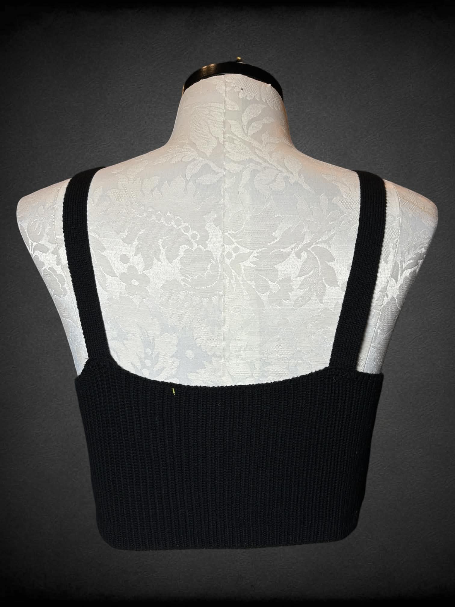 0X Disturbia black knit cropped tank top