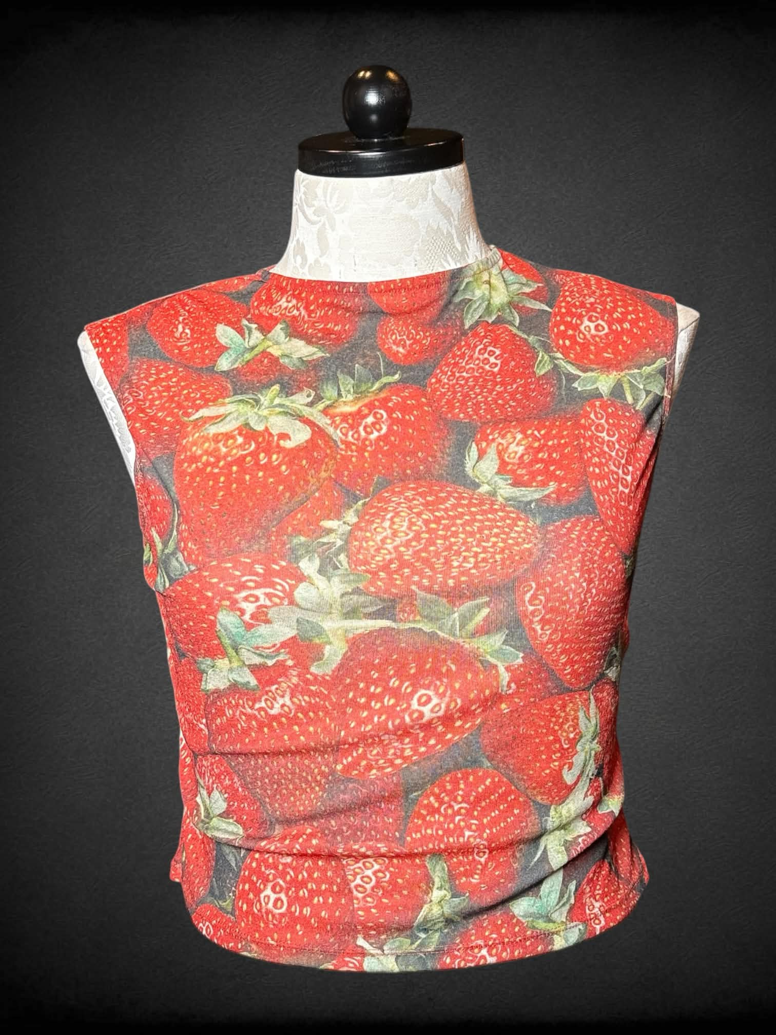 1X Collusion fitted sleeveless strawberry top
