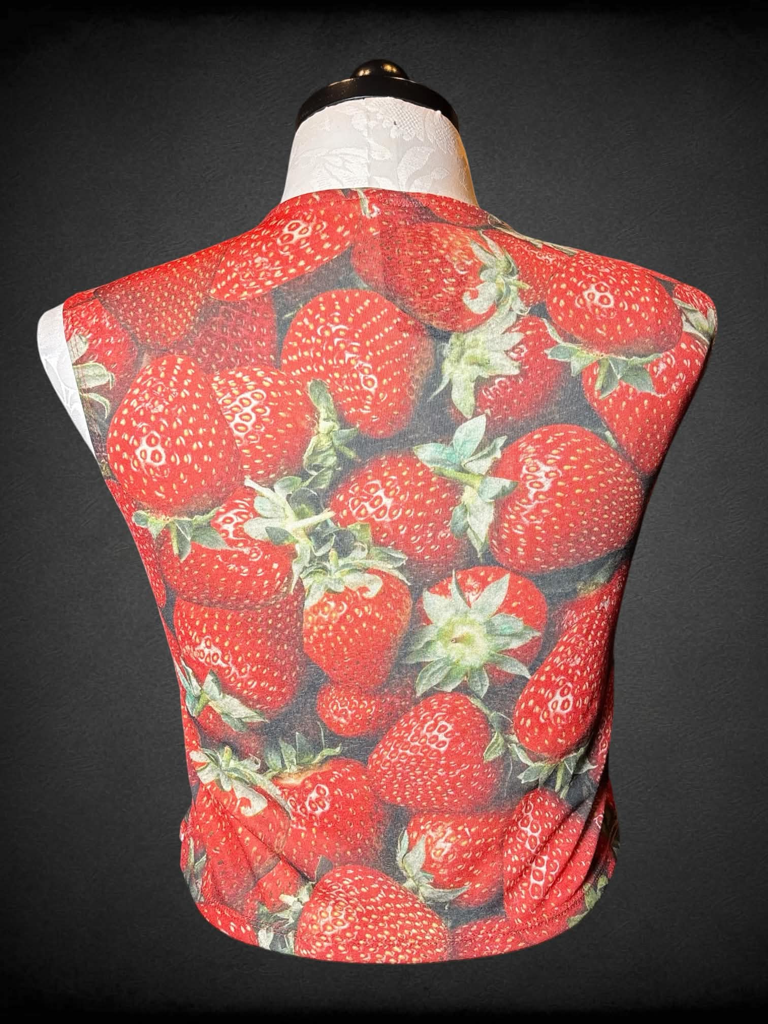 1X Collusion fitted sleeveless strawberry top