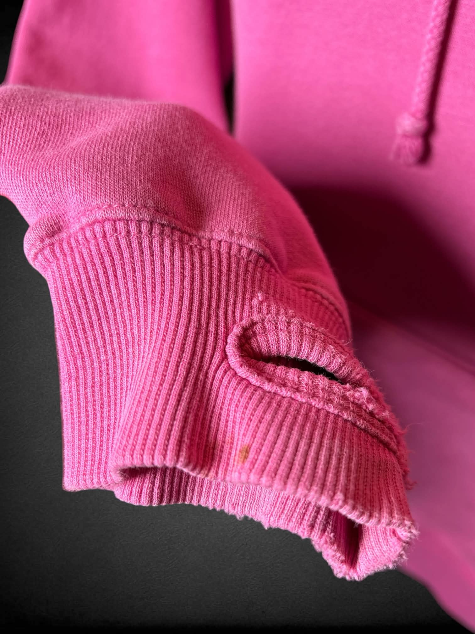 M BillaBong pink hoodie with sparkly logo on front & back, front zipper pocket and thumb holes in sleeves