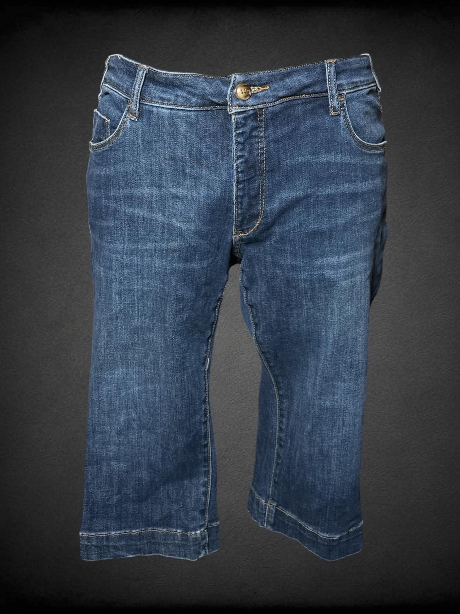 0X Anthropologie blue denim capri pants