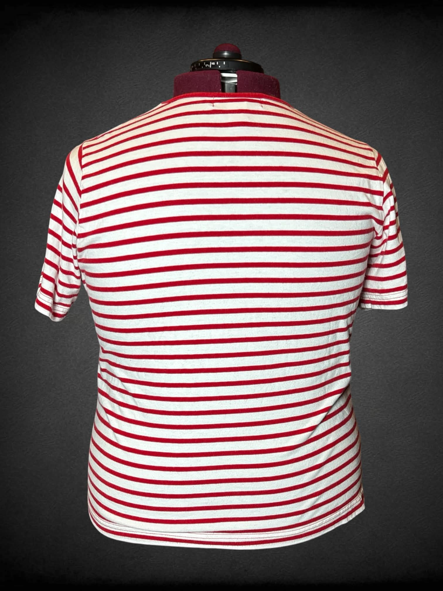 2X Cathy Daniel’s red & white striped t shirt with bedazzled design on front