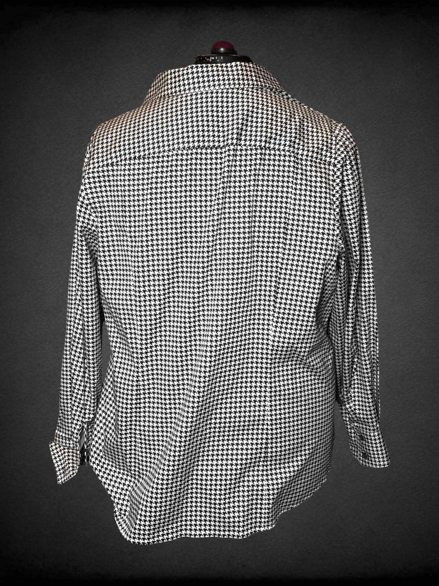 2X Lane Bryant NWT black & white button-up shirt with houndstooth pattern