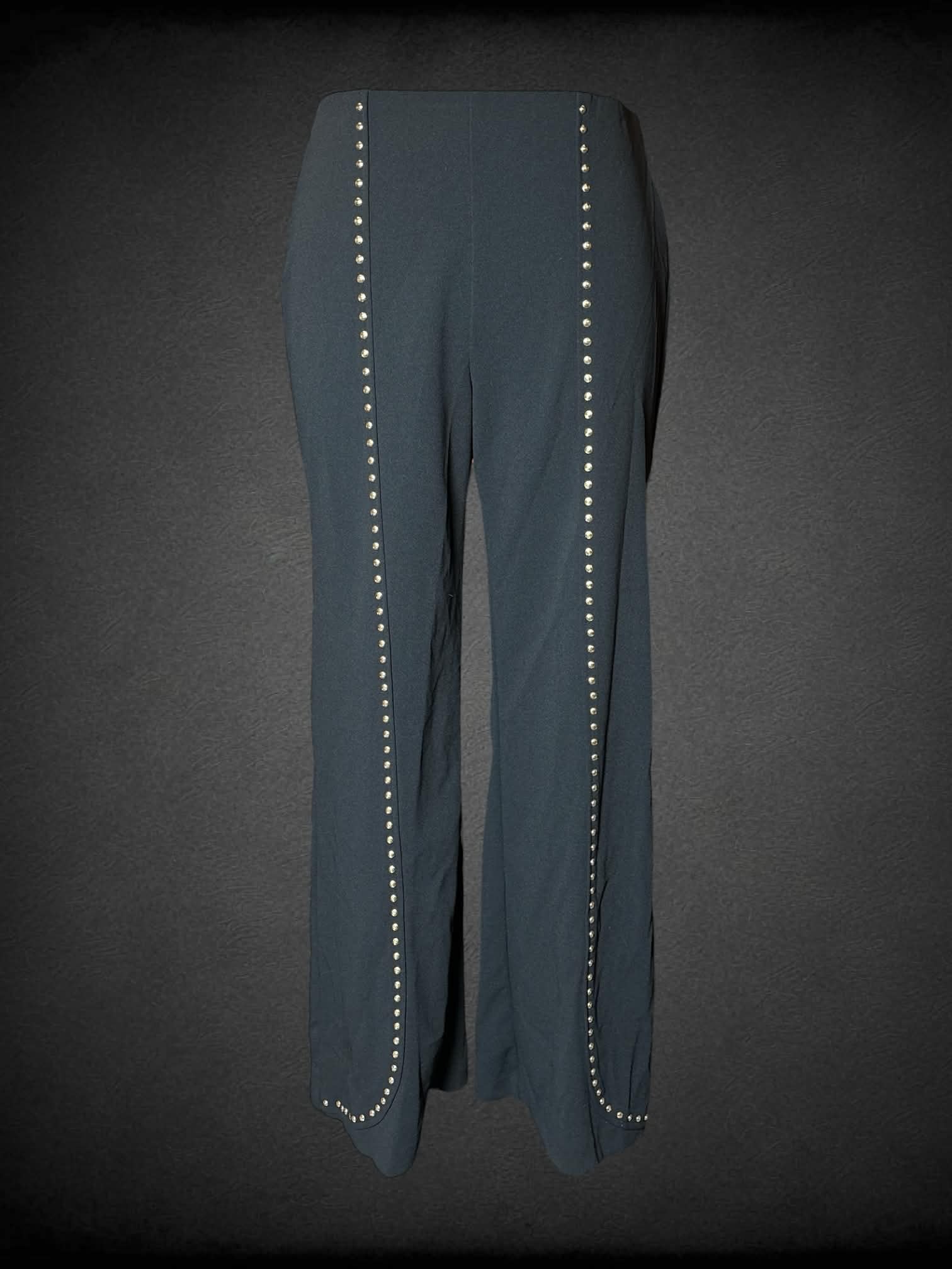 XL International Concepts black formal pants with stretch waist, and metallic beading on front