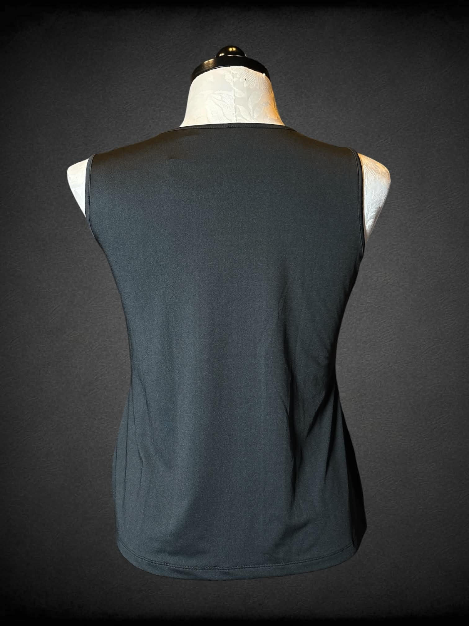 0X Joan Rivers black tank top with sequined design on front