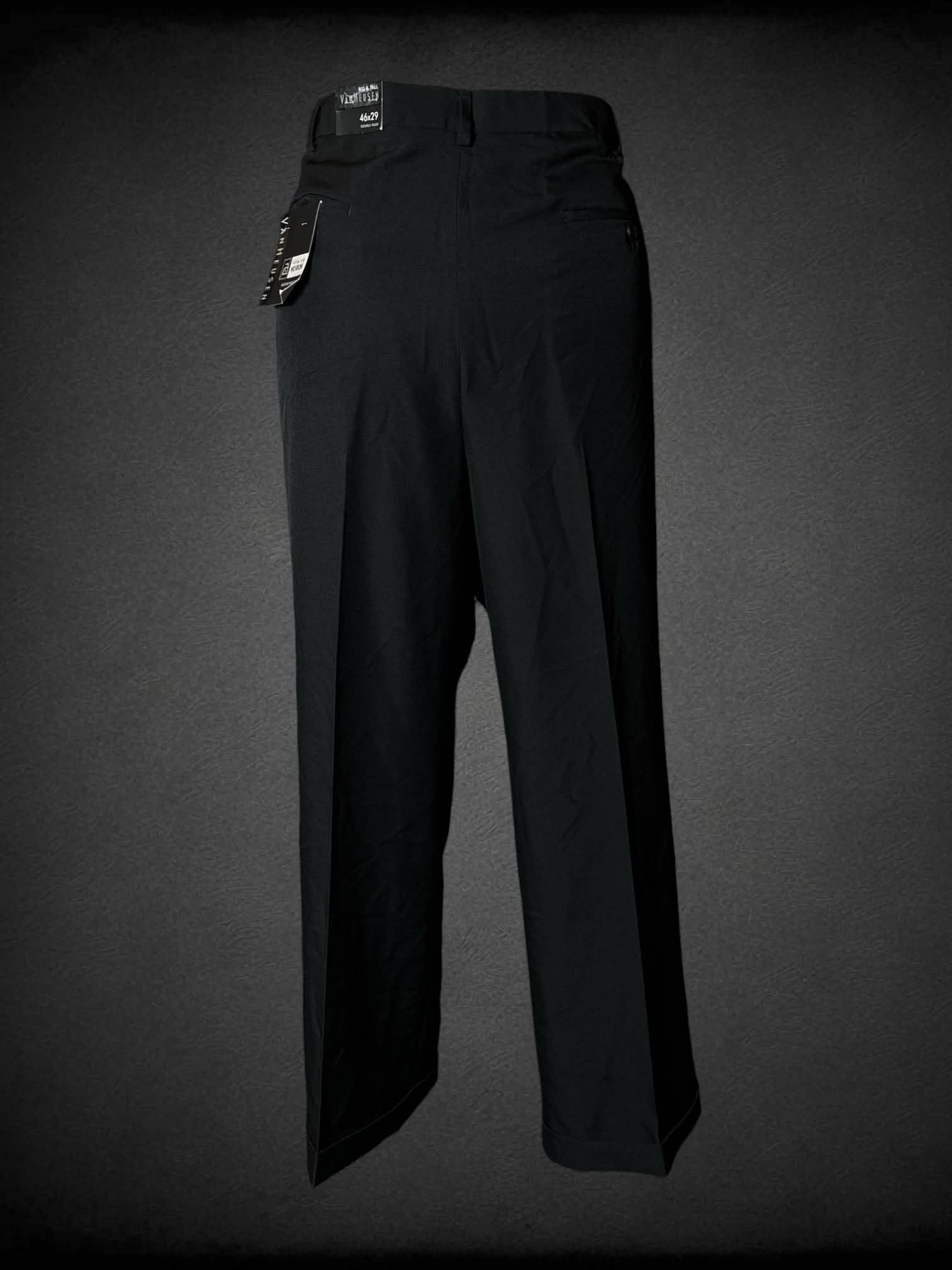 2X Van Heusen NWT black formal pants with adjustable exterior waist