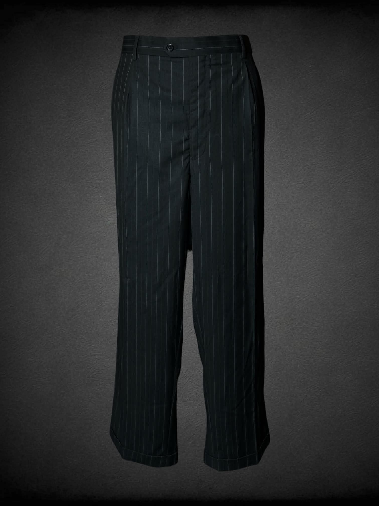3X Bergamo New York NWT black formal pants with striped pattern