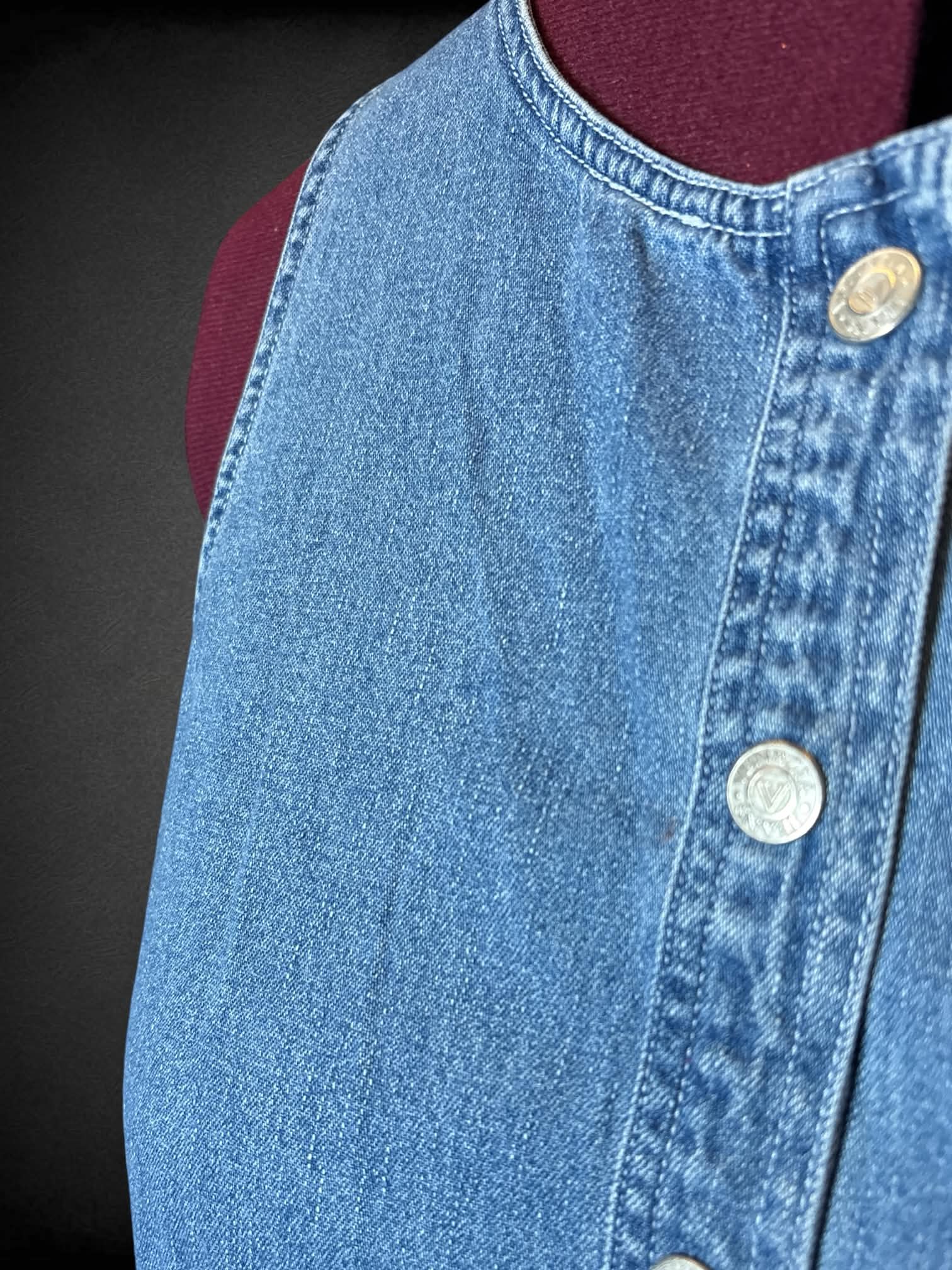 2X Venezia Jeans vintage denim  dress with pockets, and buttons on front