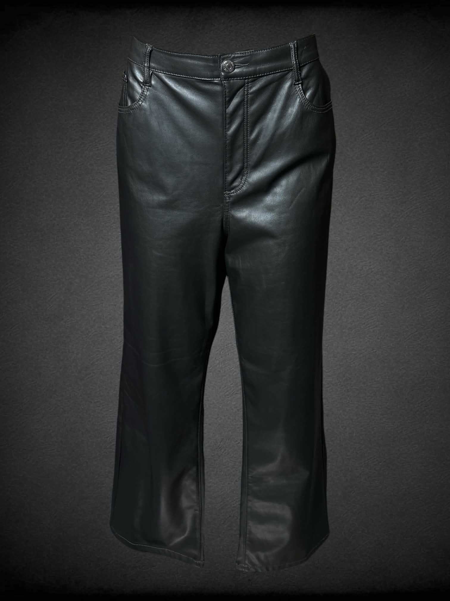 L Loft black faux leather pants