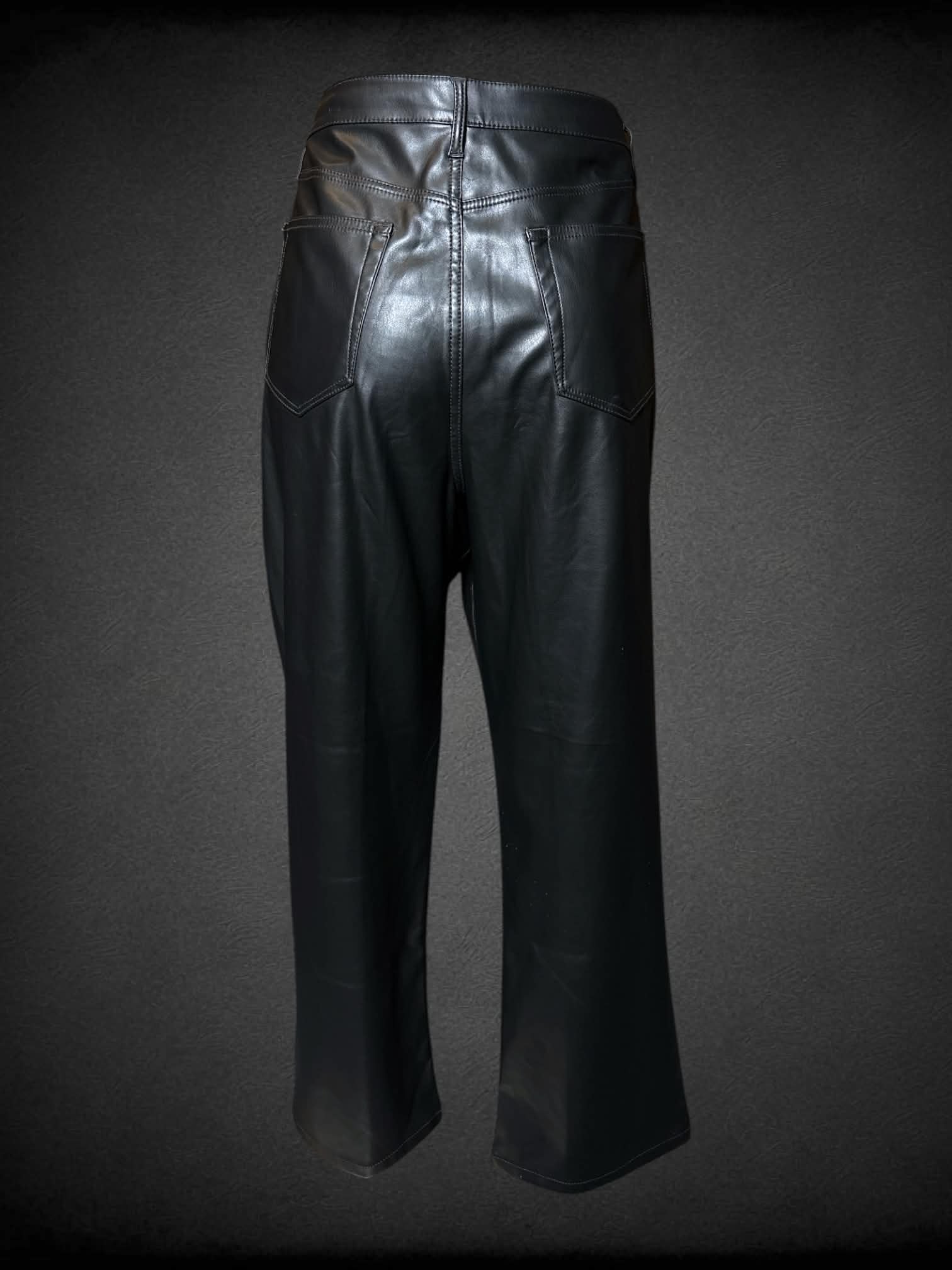 L Loft black faux leather pants
