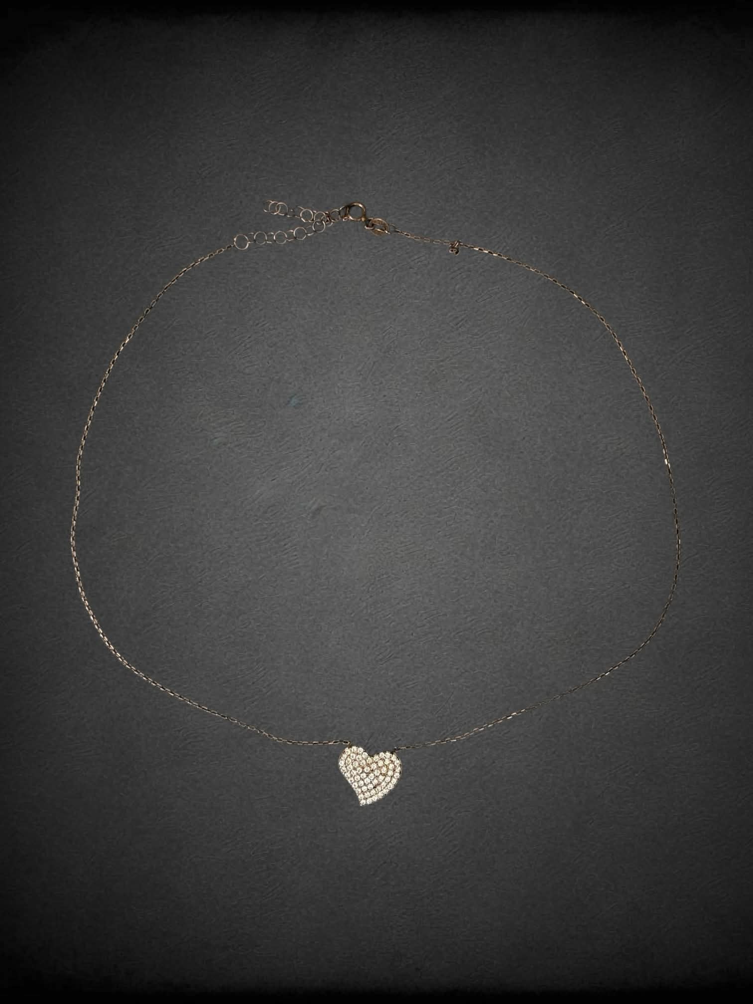 925 Sterling Silver chain necklace with heart charm