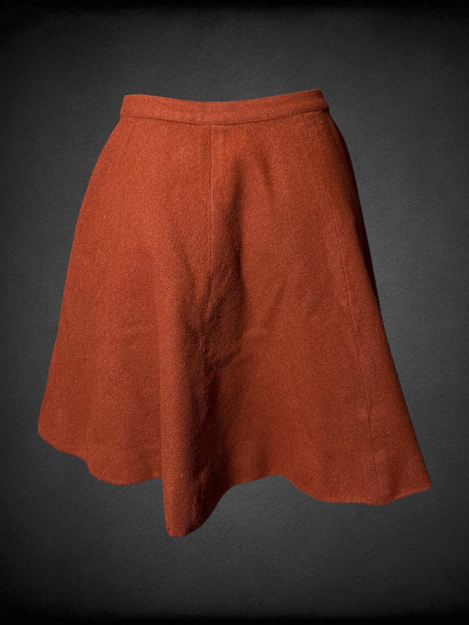 XS Craig Craely vintage burnt orange wool button-up skirt