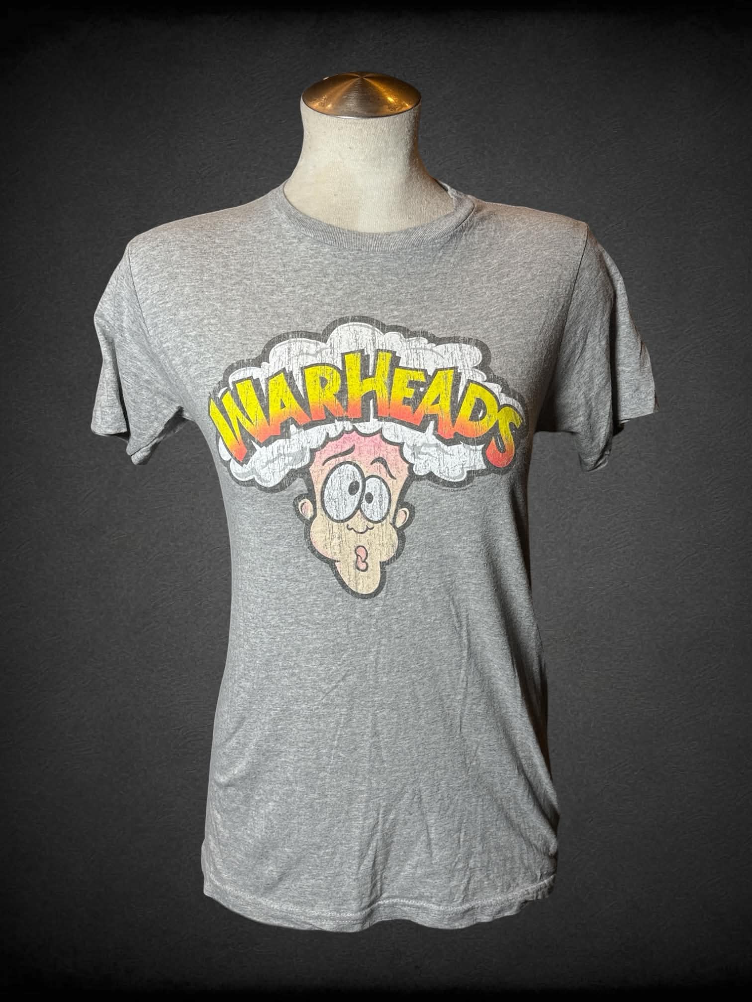 L Peace Generation fitted grey t shirt with worn “Warheads” graphic on front