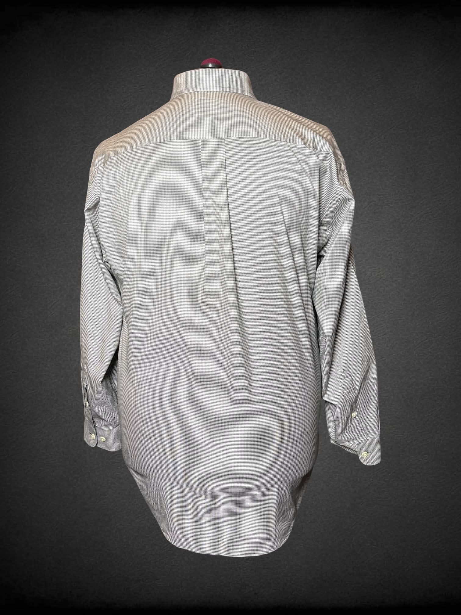 2X Jos. A. Bank black & white button-down shirt with tiny houndstooth pattern