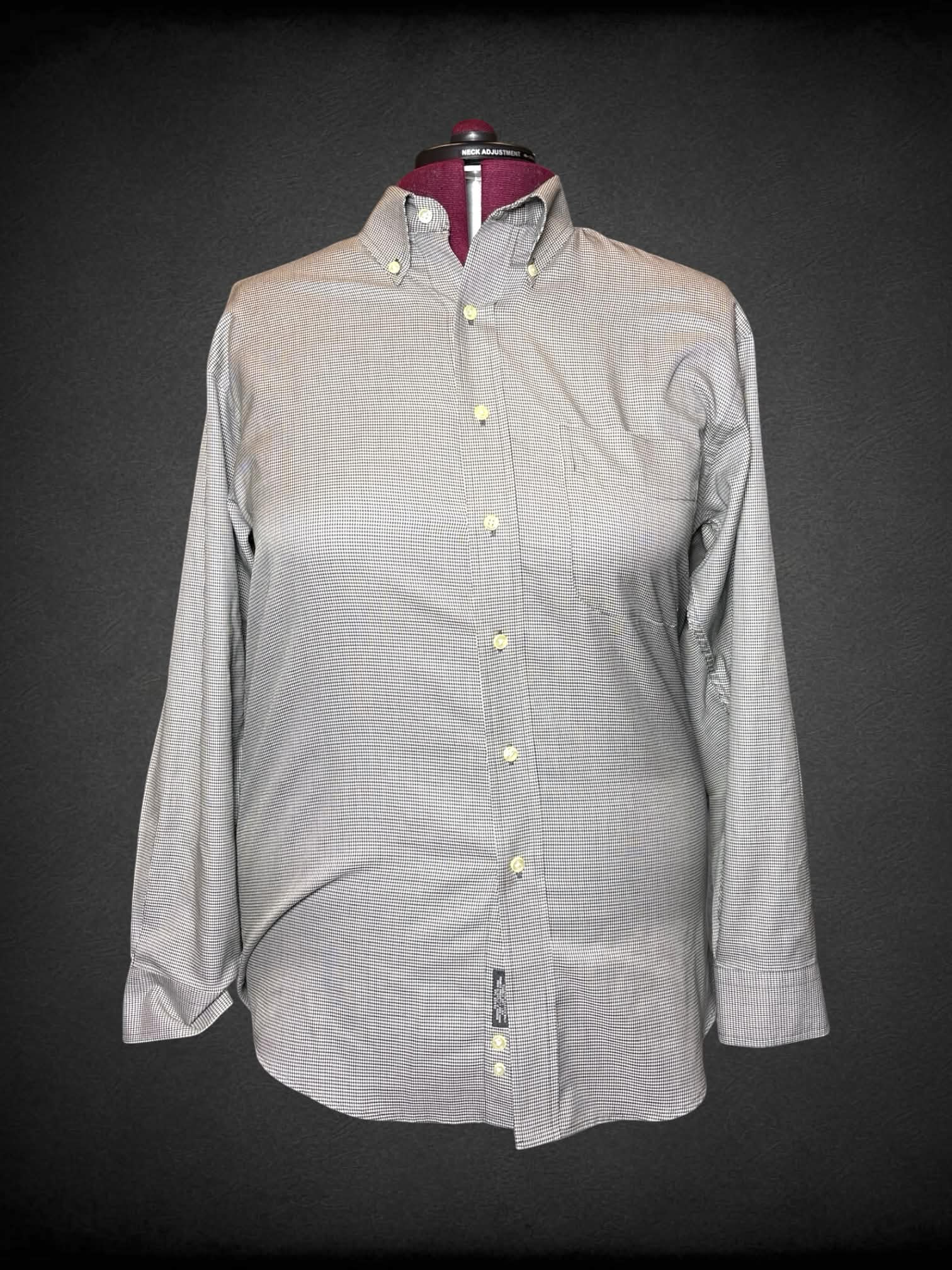 2X Jos. A. Bank black & white button-down shirt with tiny houndstooth pattern