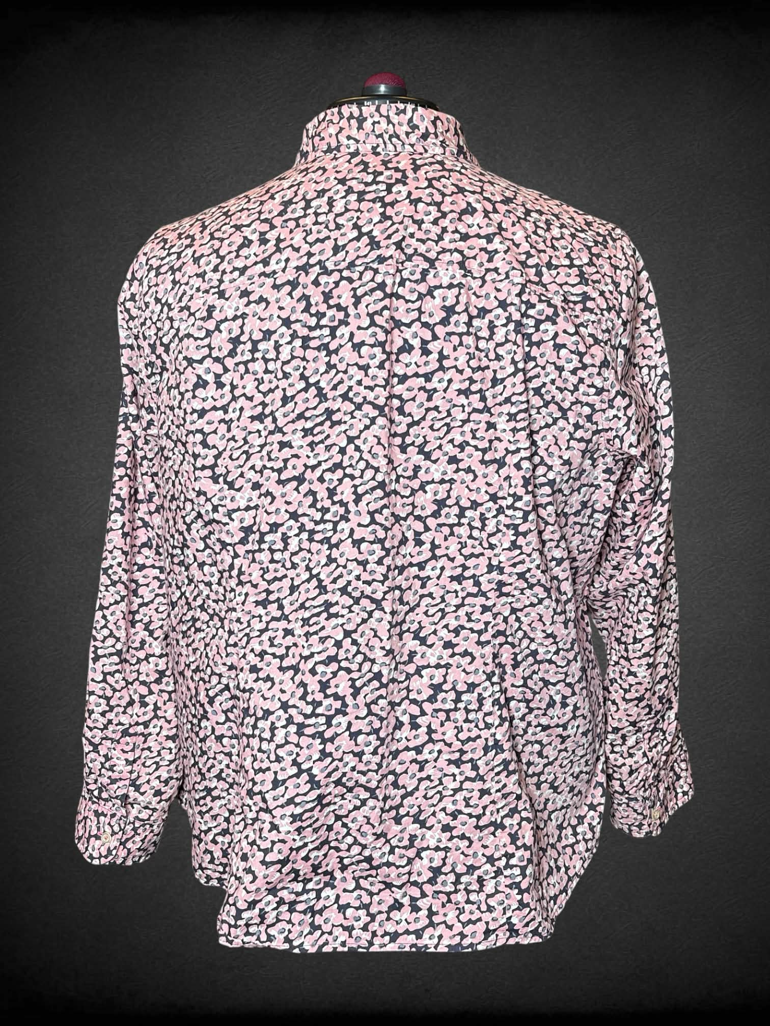 2X Talbots pink button-up shirt with flower pattern