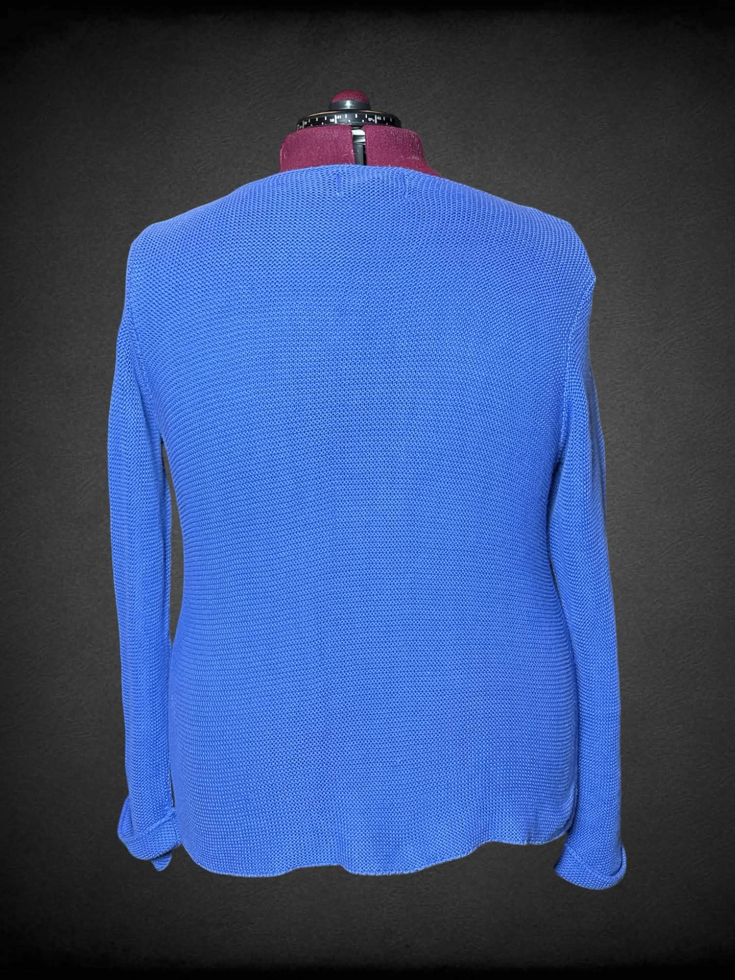 2X Habitat periwinkle knit sweater with button on each sleeve