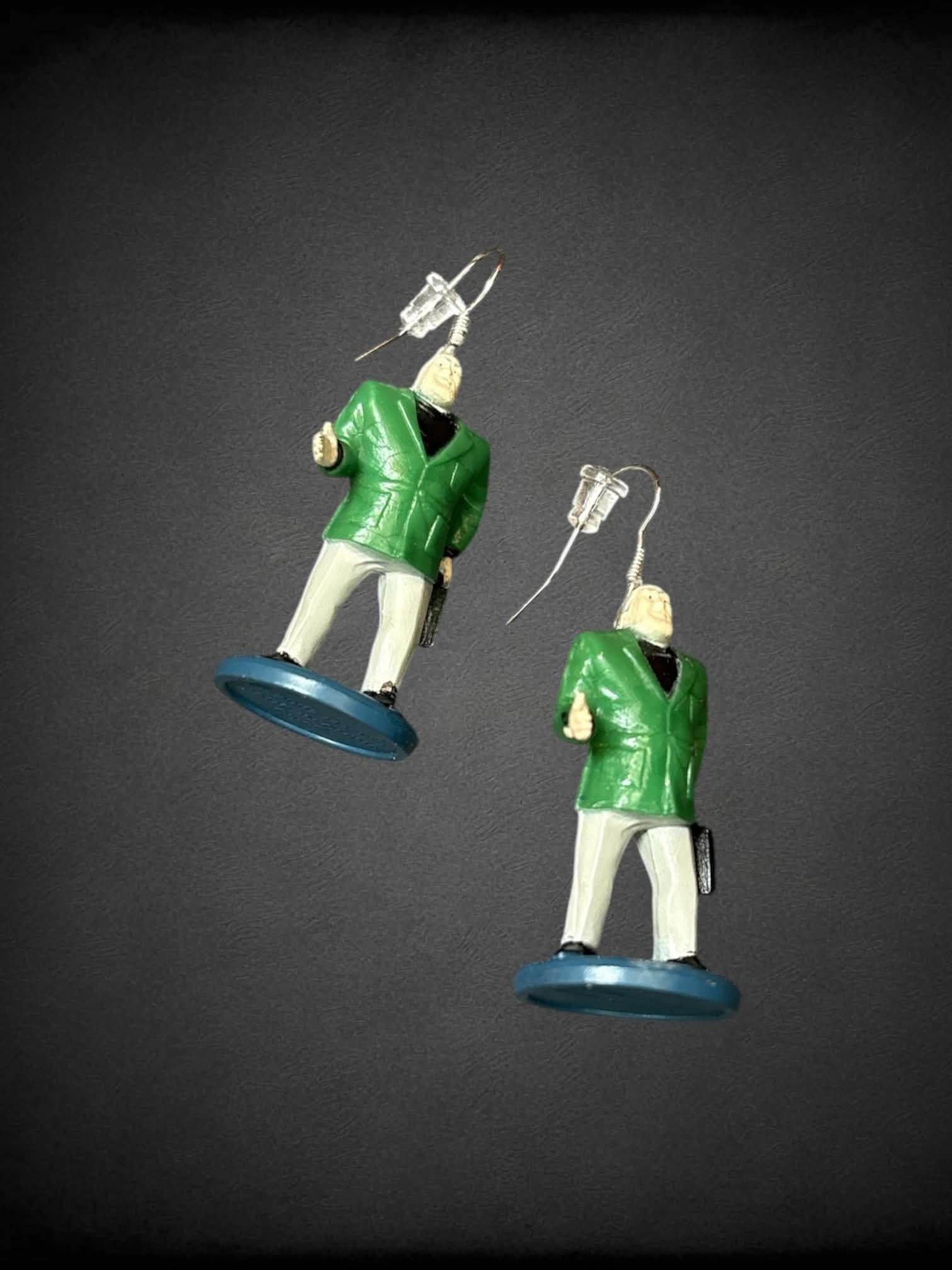 Reverend John Green earrings from the board game “Clue”