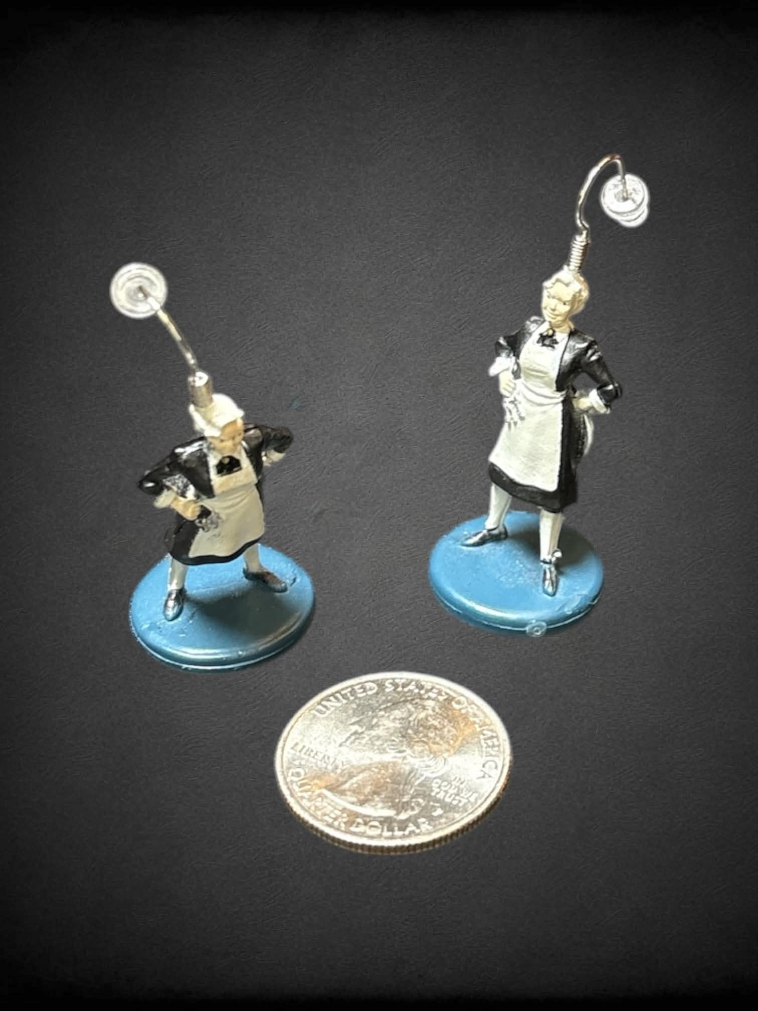 Mrs. Blanche White earrings from the board game “Clue”