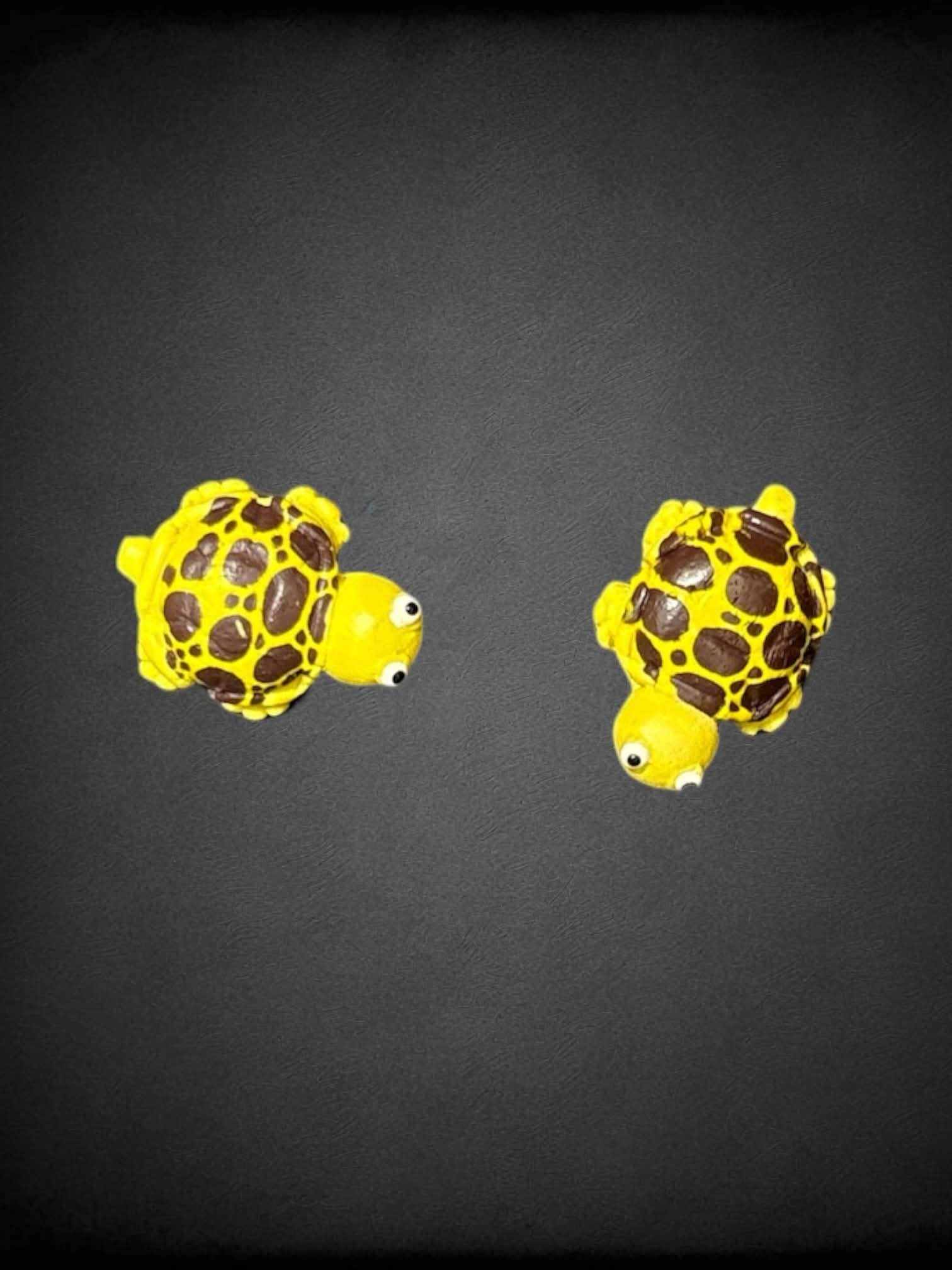 Tiny yellow turtle earrings