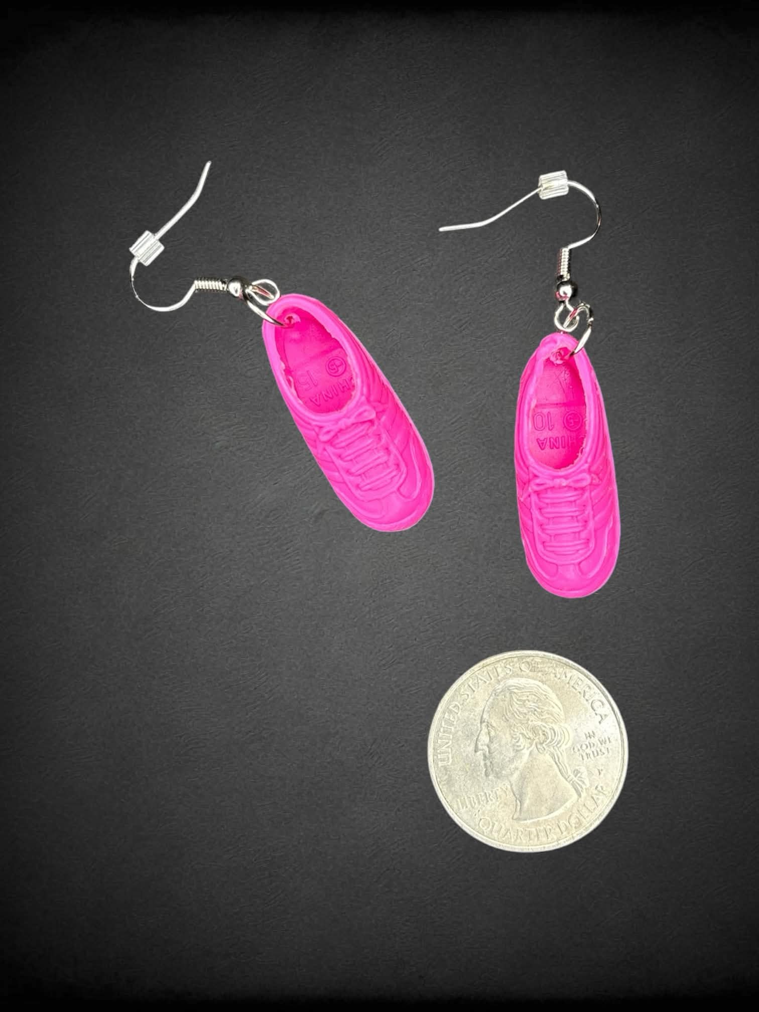 Pink Barbie sneaker earrings