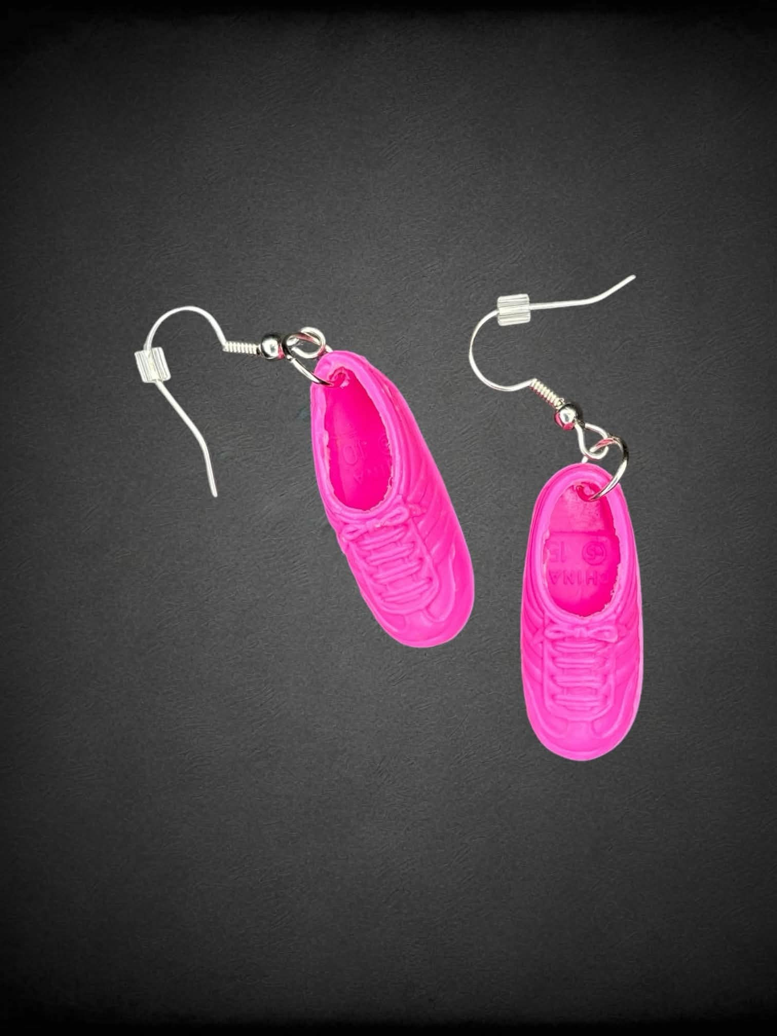 Pink Barbie sneaker earrings