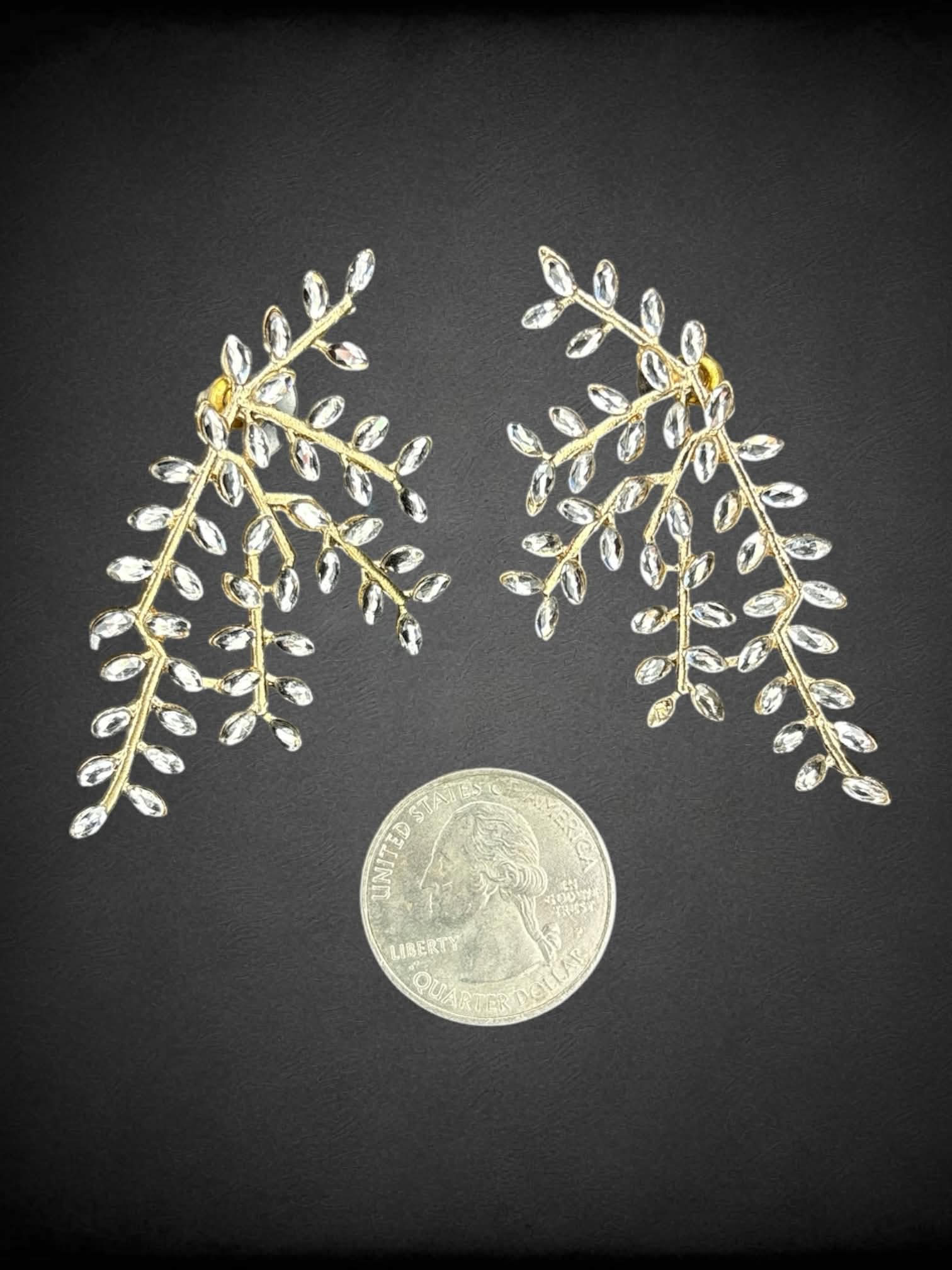 Gold prism branch earrings