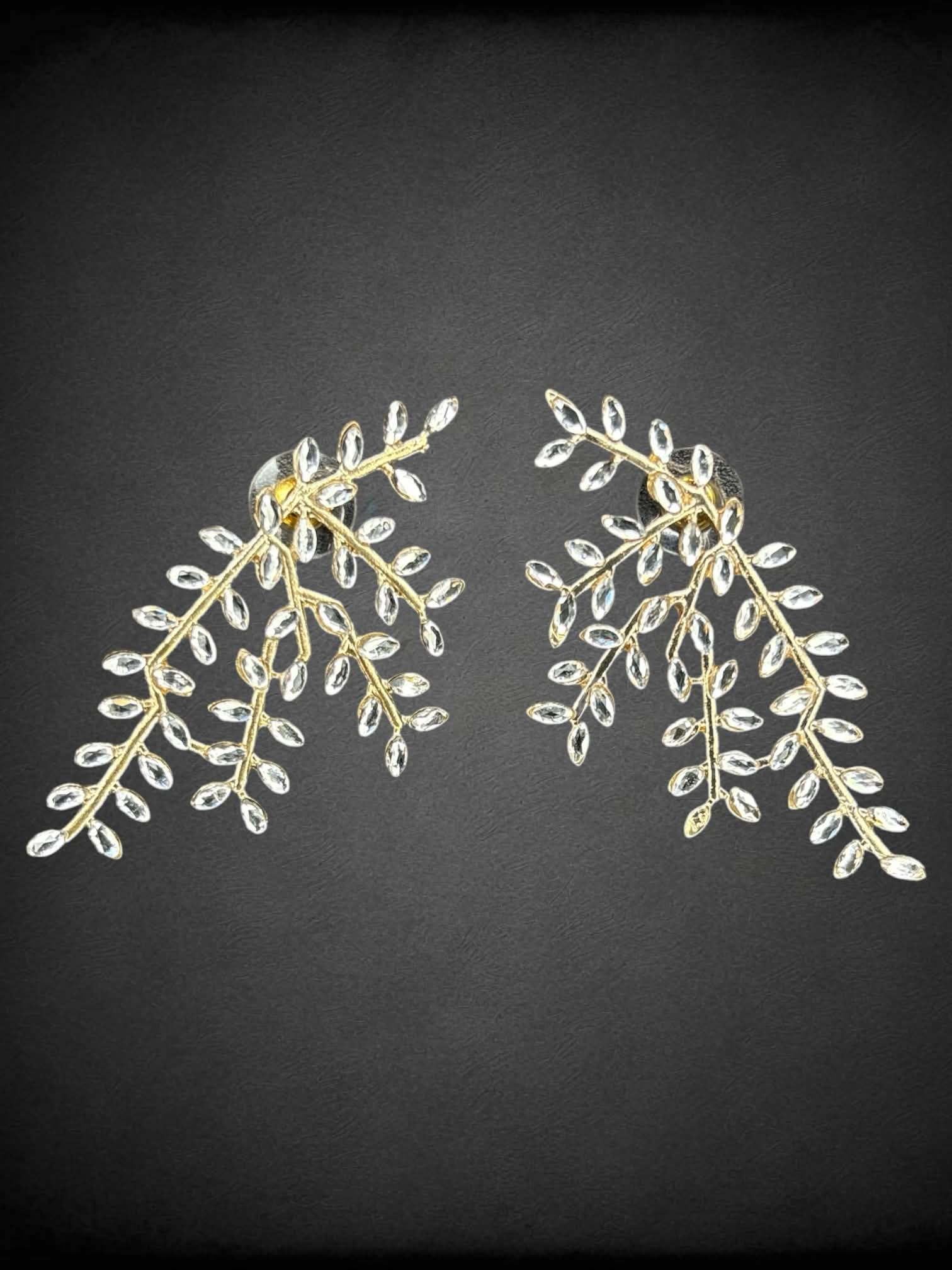 Gold prism branch earrings