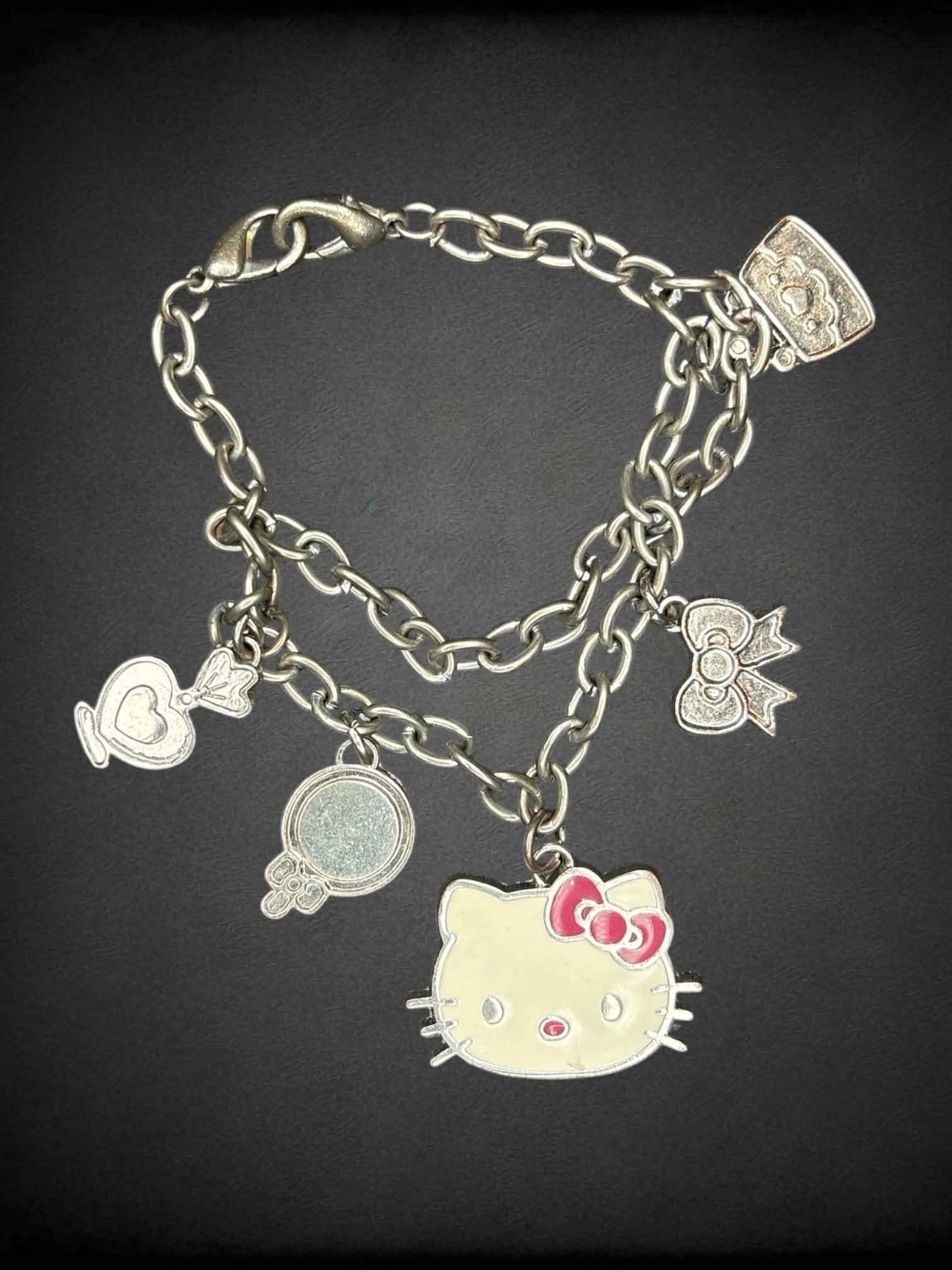 Silver chain “Hello Kitty” charm bracelet