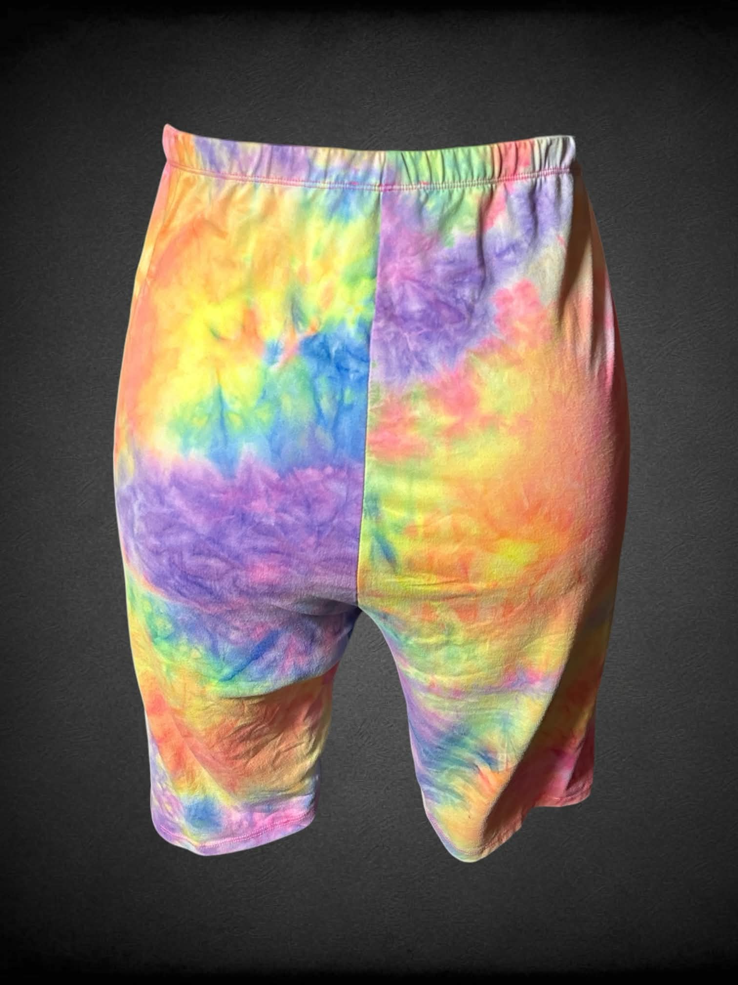 2X Love J colorful tie-dye soft shorts with stretch waist