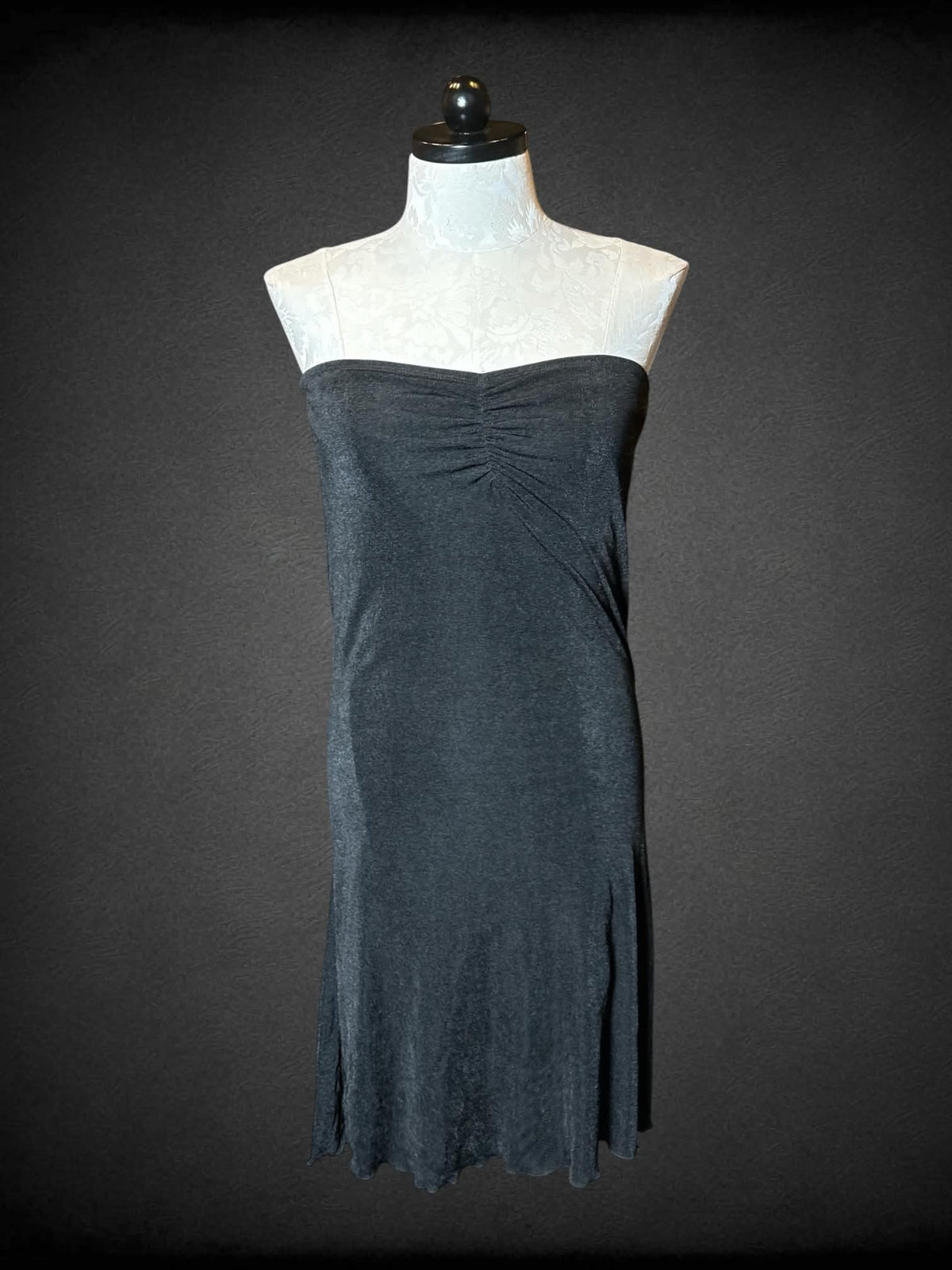 XL Cider black ribbed strapless dress