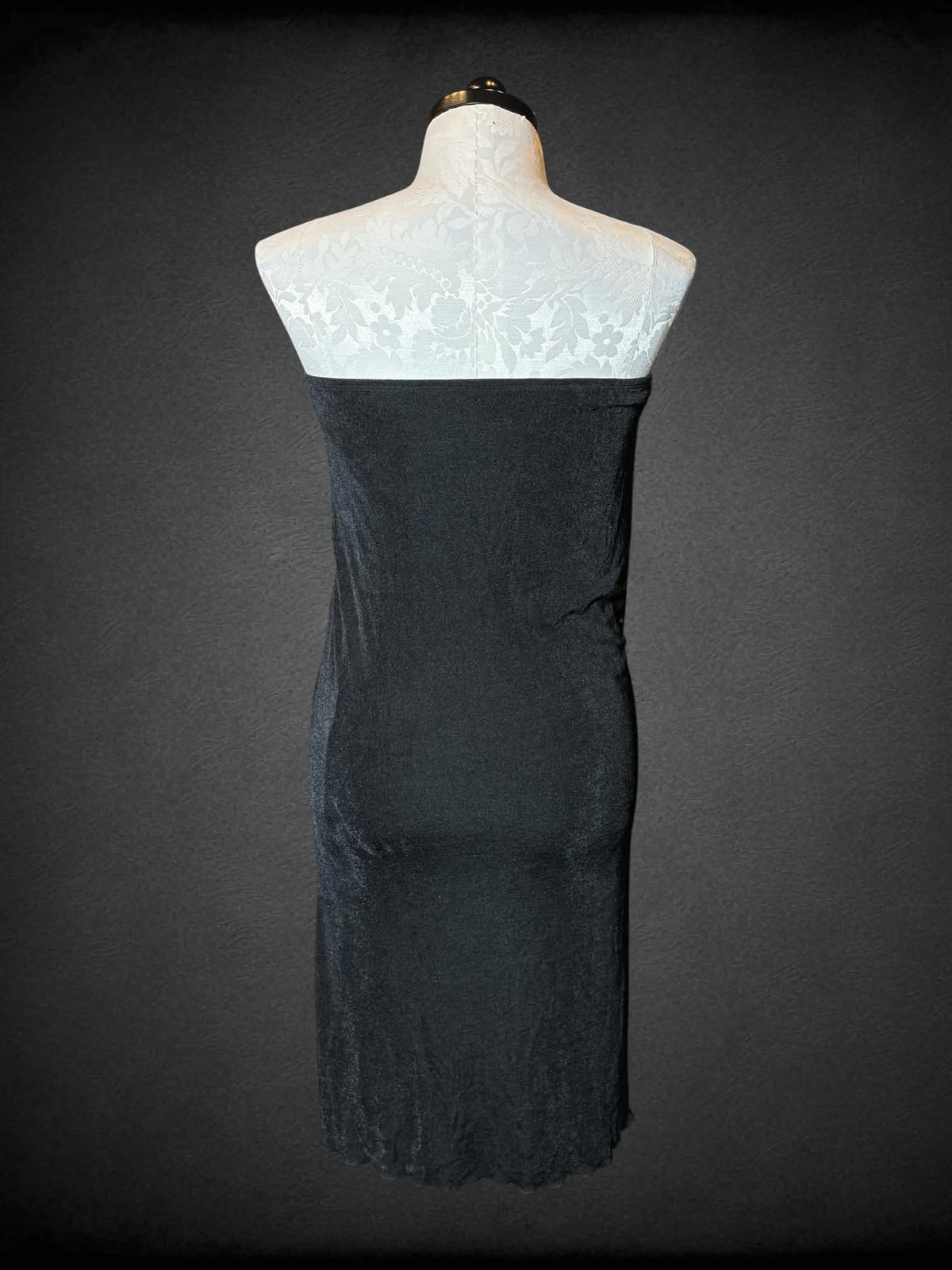 XL Cider black ribbed strapless dress