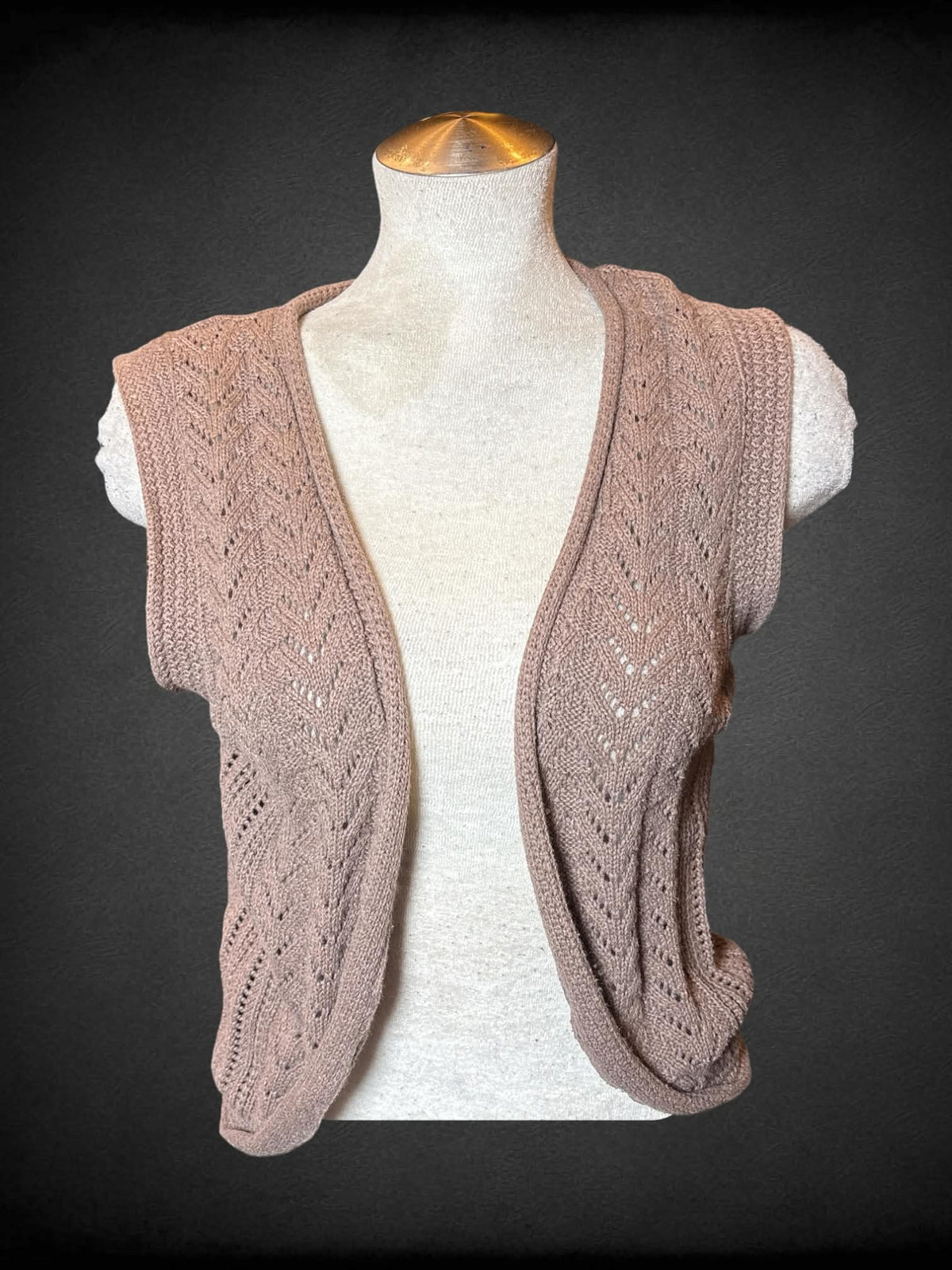 L Mossimo brown knit sweater outer layer