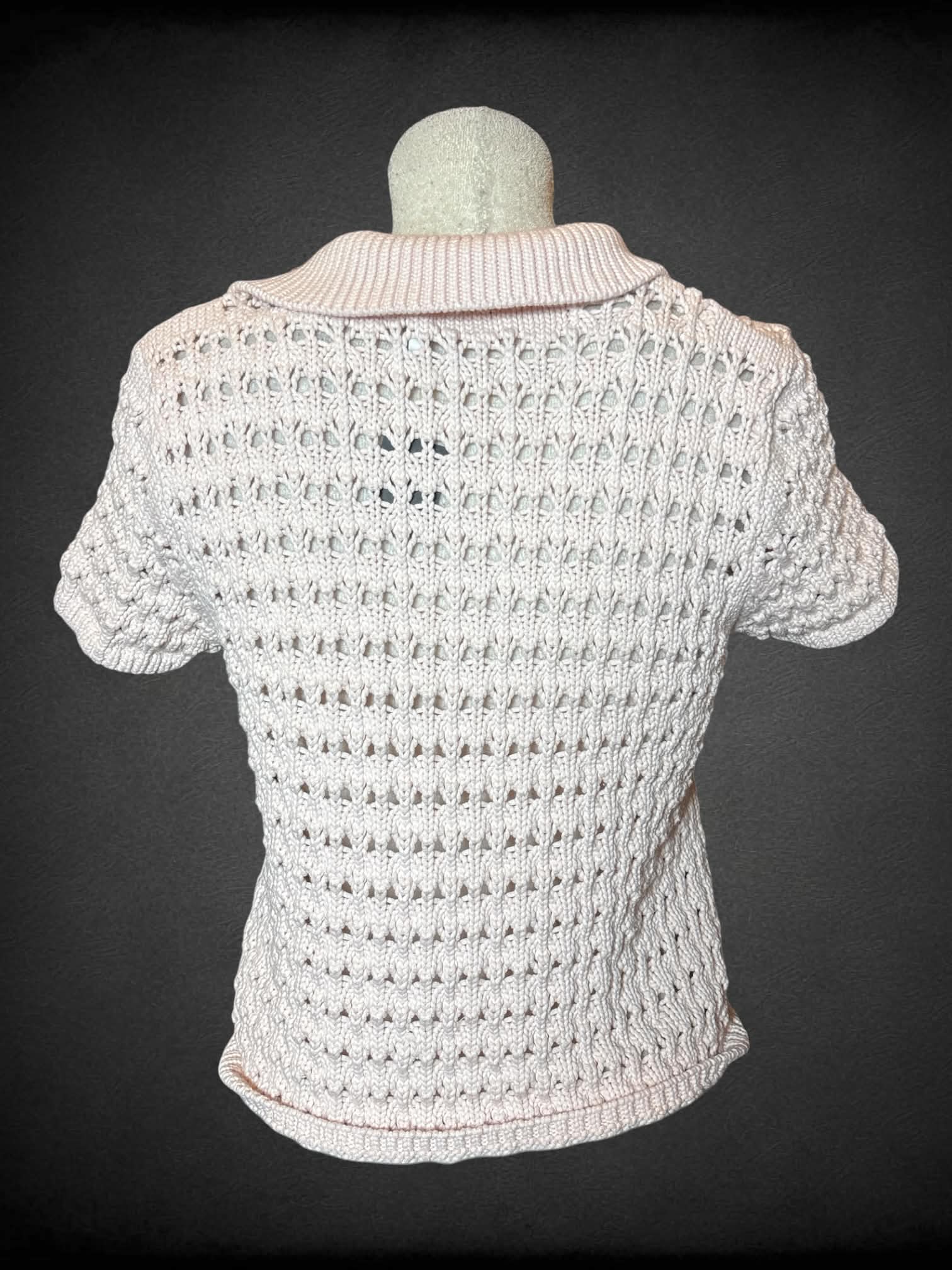 L DKNY Jeans pink knit cropped sweater top