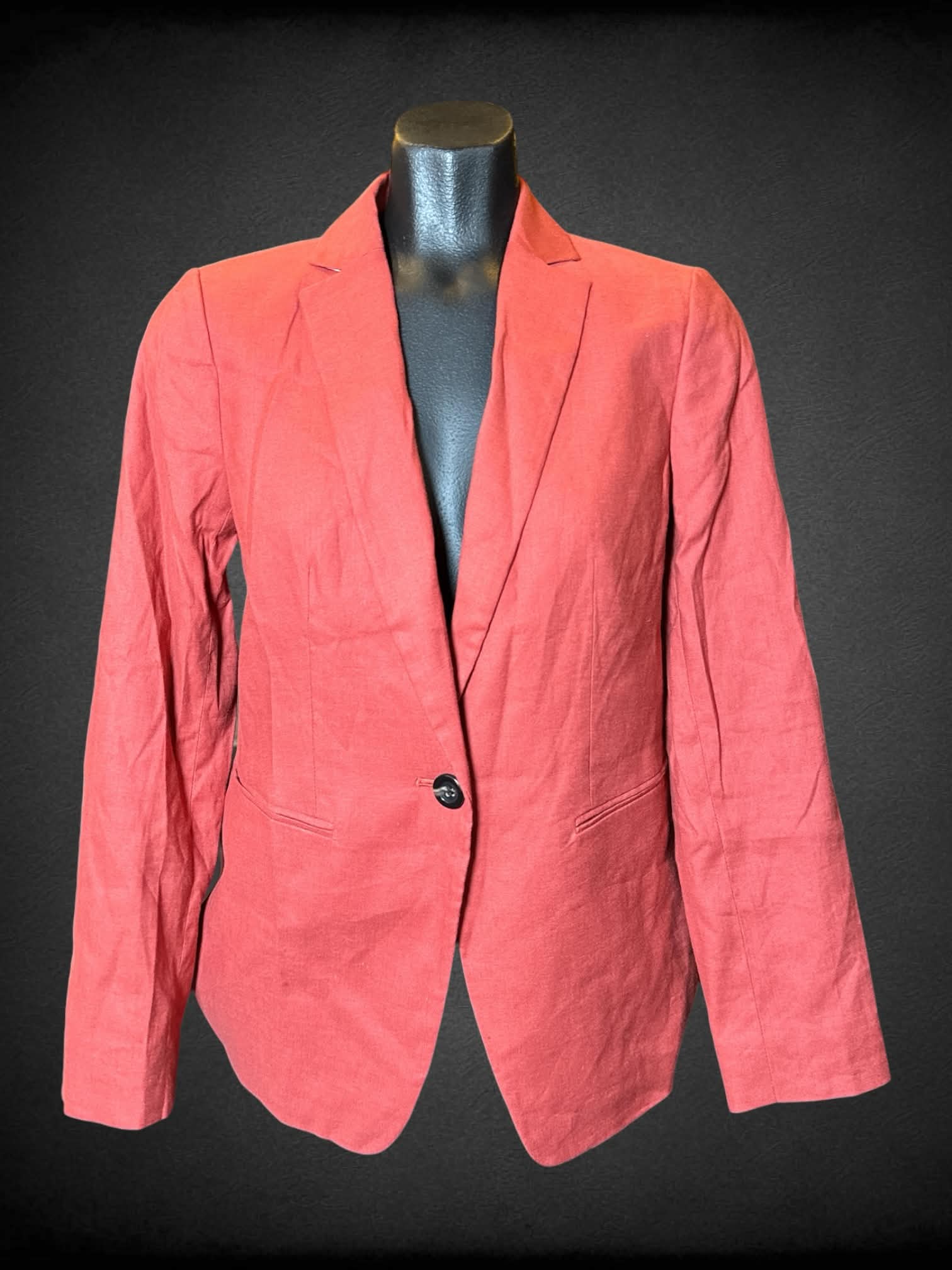 A Ann Taylor NWT reddish-orange blazer with faux pockets