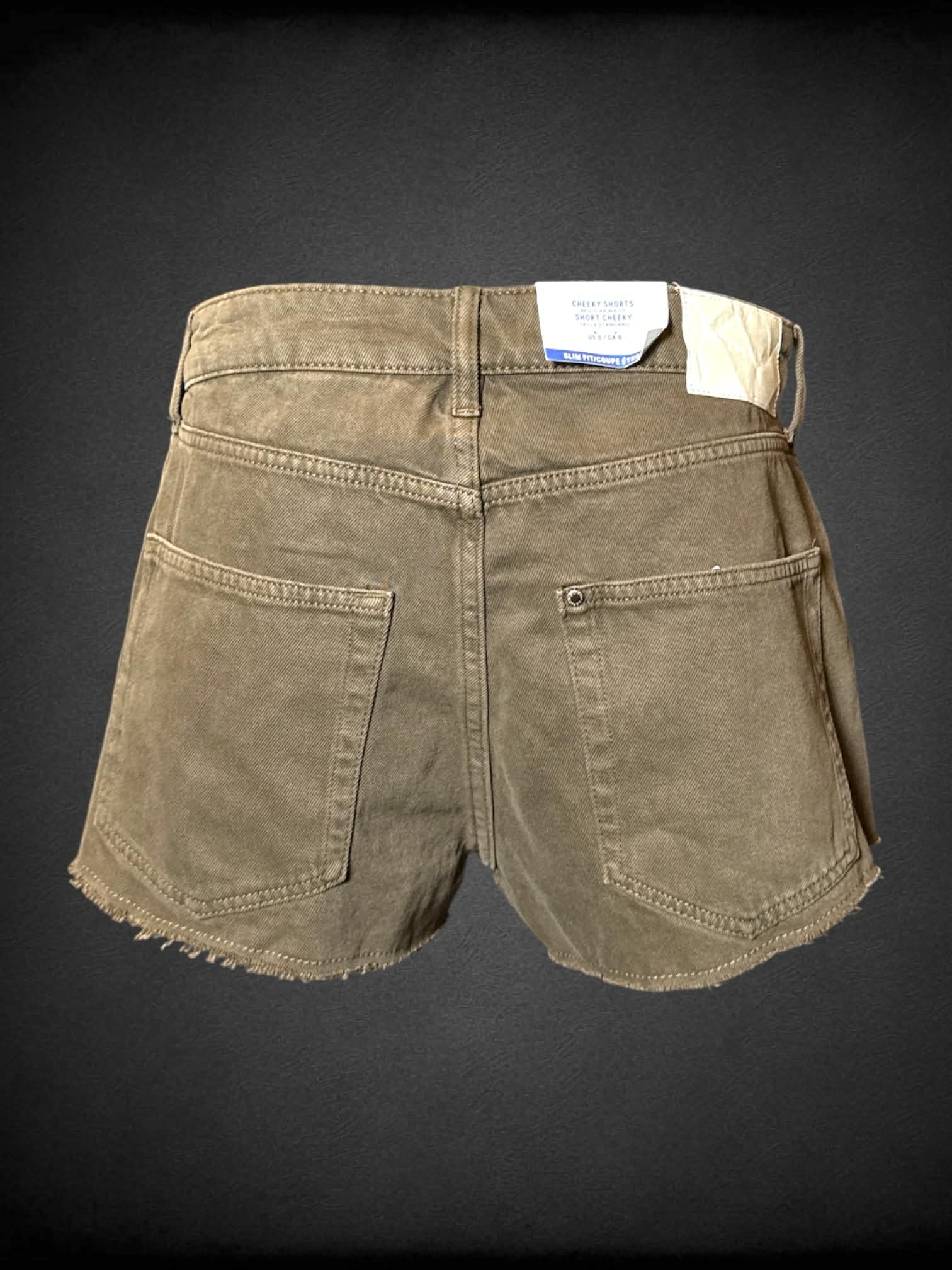 M H&M NWT brown high-waisted shorts with distressed hem