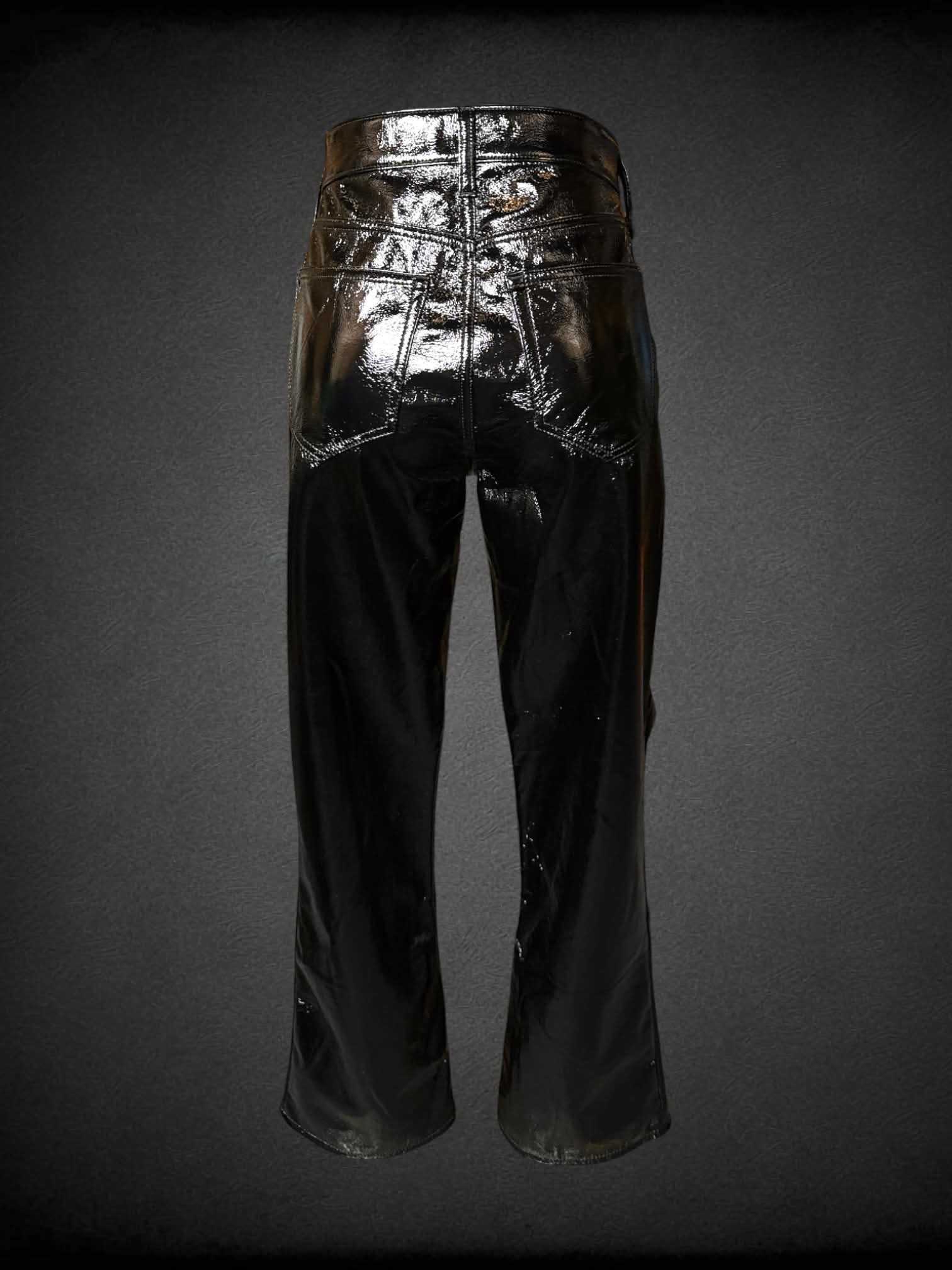 M Gap NWT black faux leather mid-rise pants with stretch waist