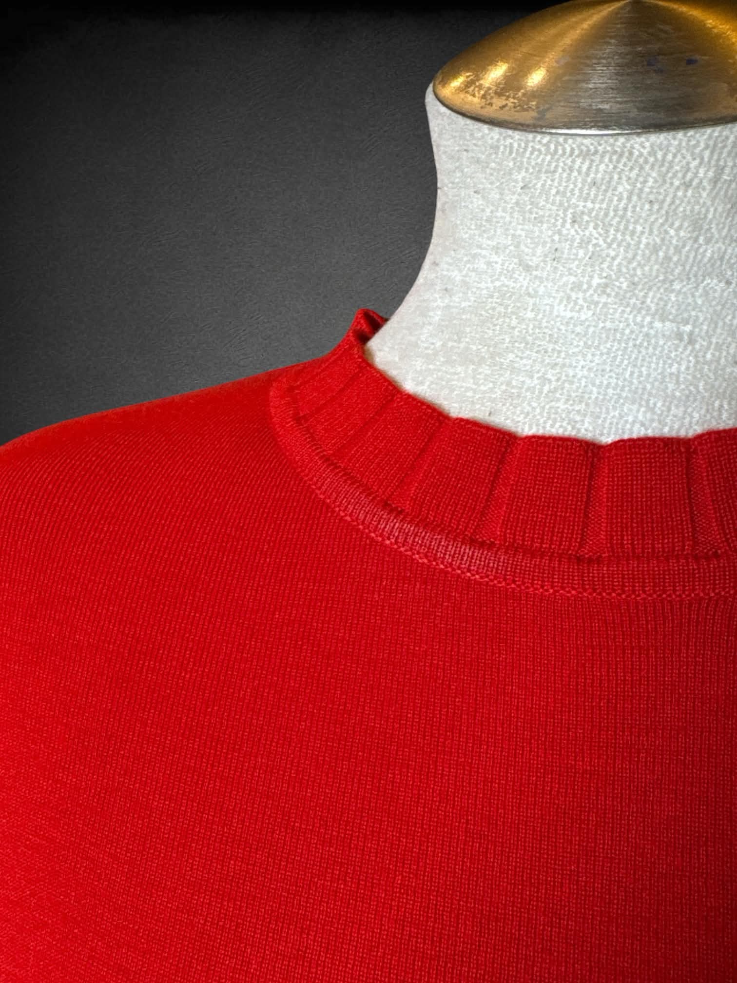 L Stizzoli two-piece set red wool top with button-up sweater