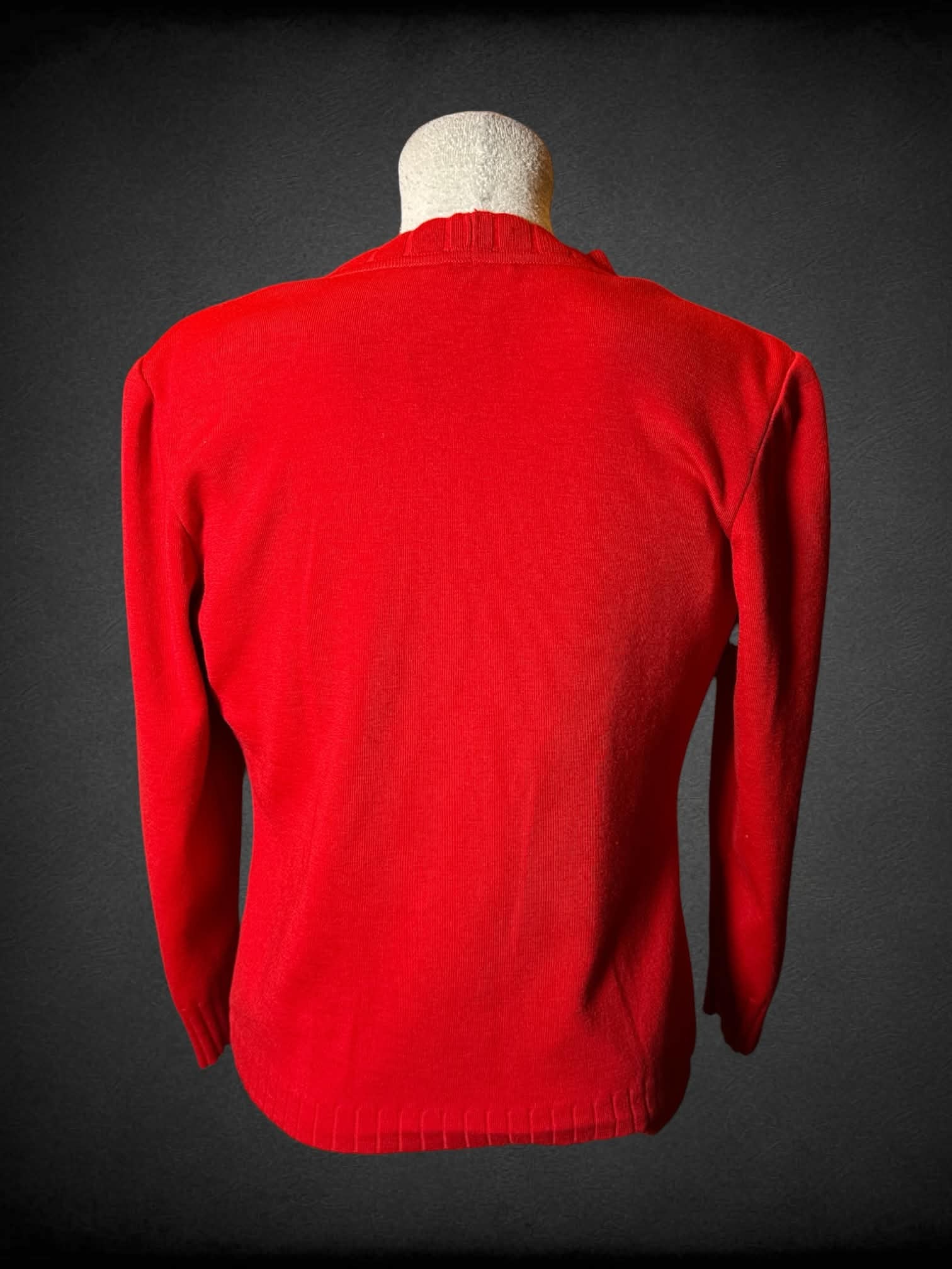L Stizzoli two-piece set red wool top with button-up sweater