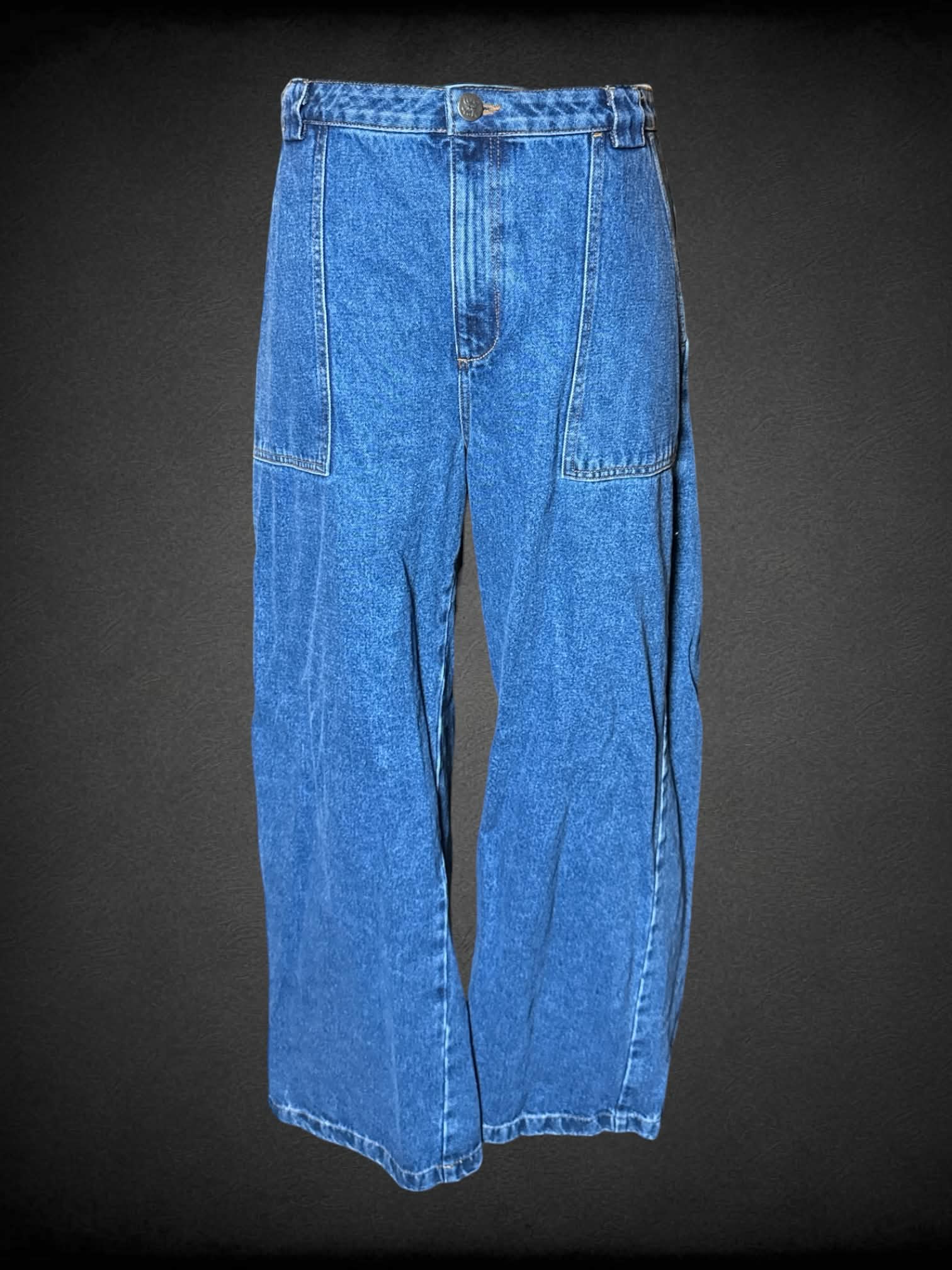 XL Lucy & Yak blue high-waisted wide legged jeans