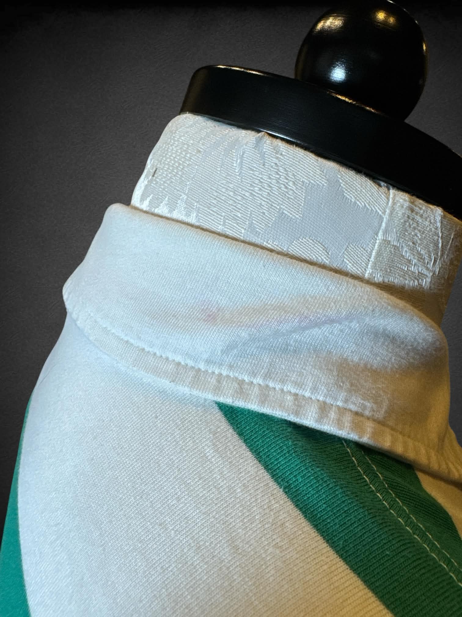 0X Old Navy green & white striped long-sleeved polo