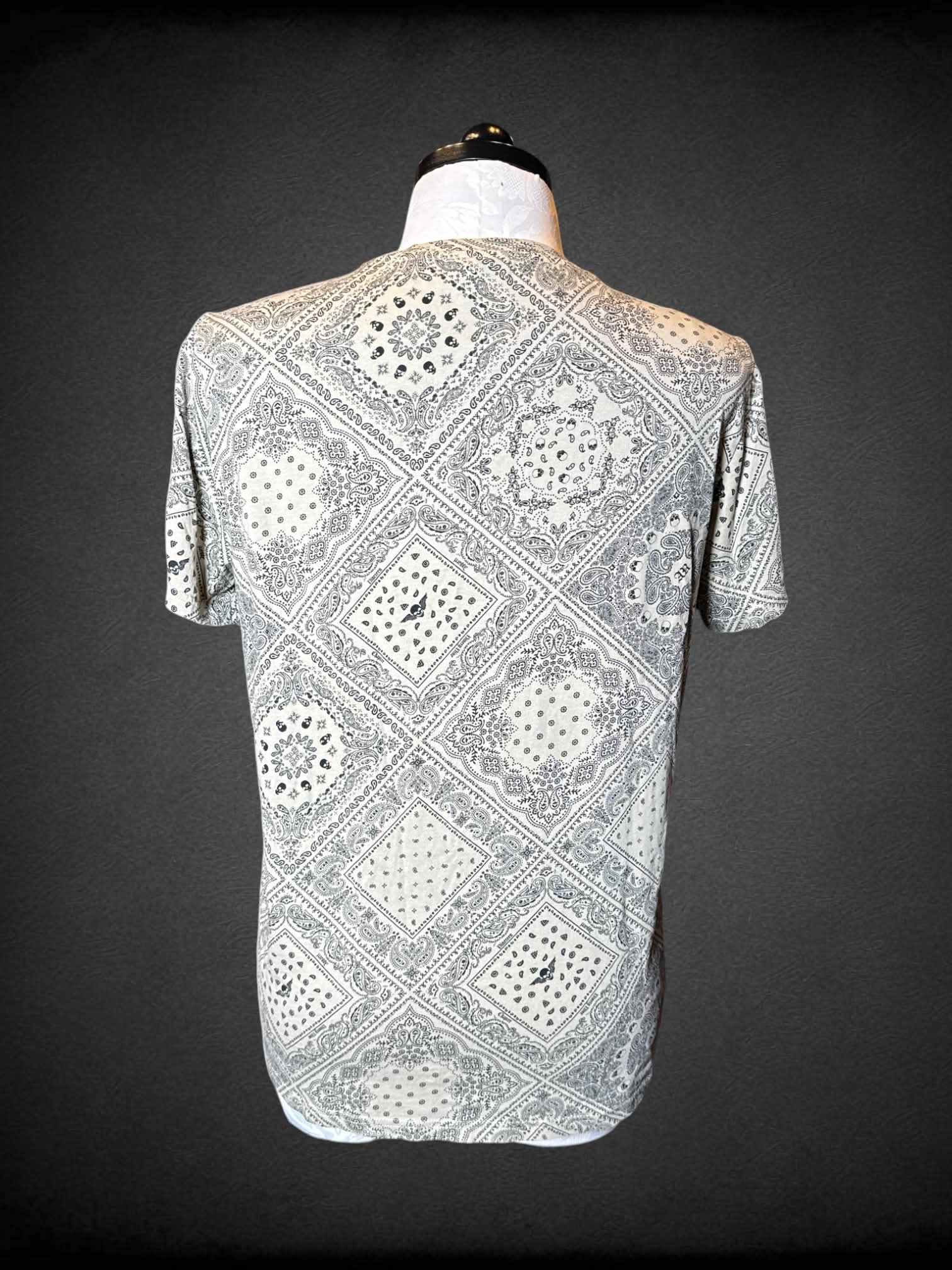 1X Chapter brown t shirt with paisley & skull bandana pattern